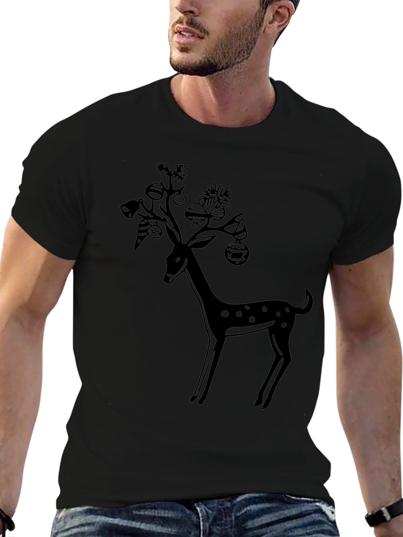 Holiday Deer T-Shirt - Festive Graphic Tee