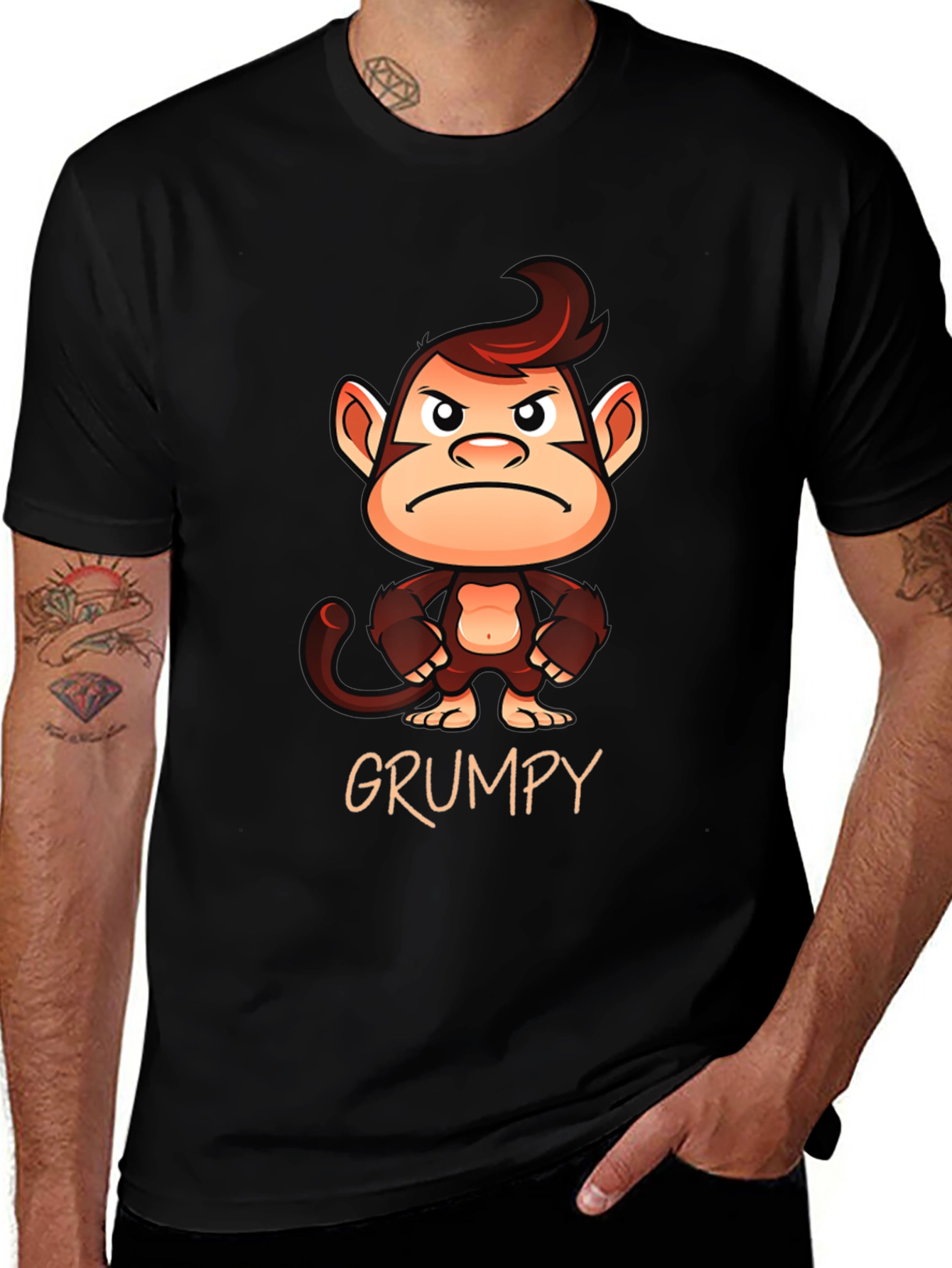 Grumpy Monkey Graphic T-Shirt - Unisex Cotton Tee