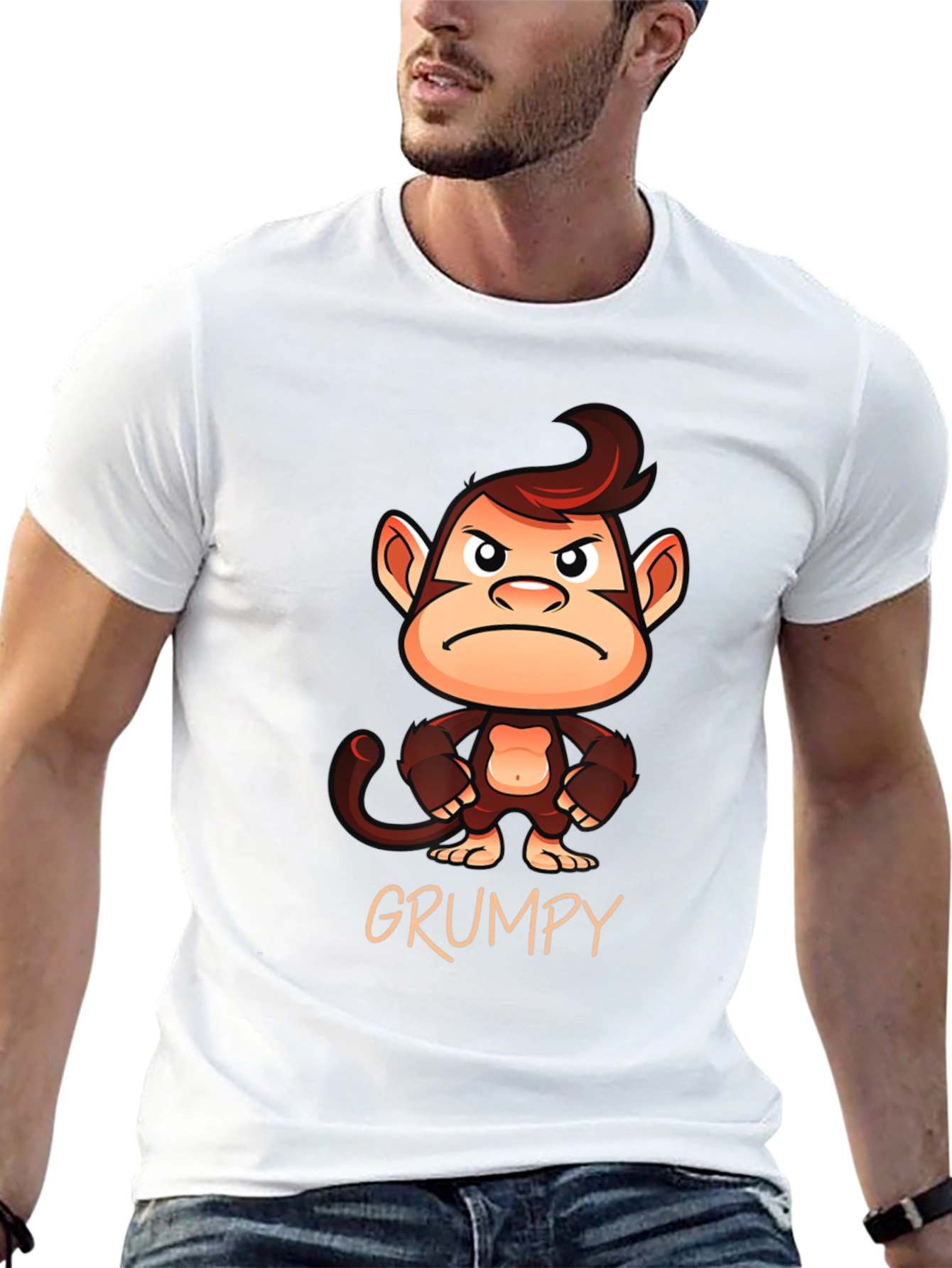 Grumpy Monkey Graphic T-Shirt - Unisex Cotton Tee