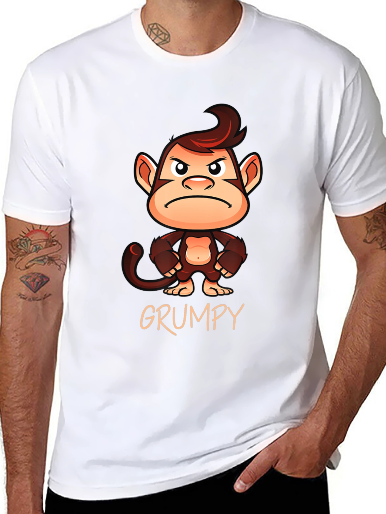 Grumpy Monkey Graphic T-Shirt - Unisex Cotton Tee