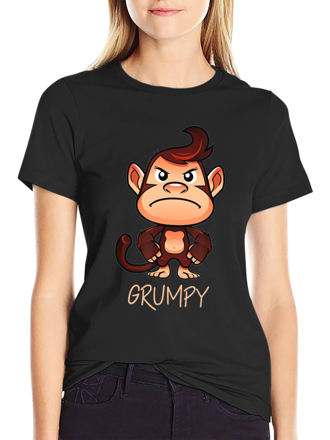 Grumpy Monkey Graphic T-Shirt - Unisex Cotton Tee