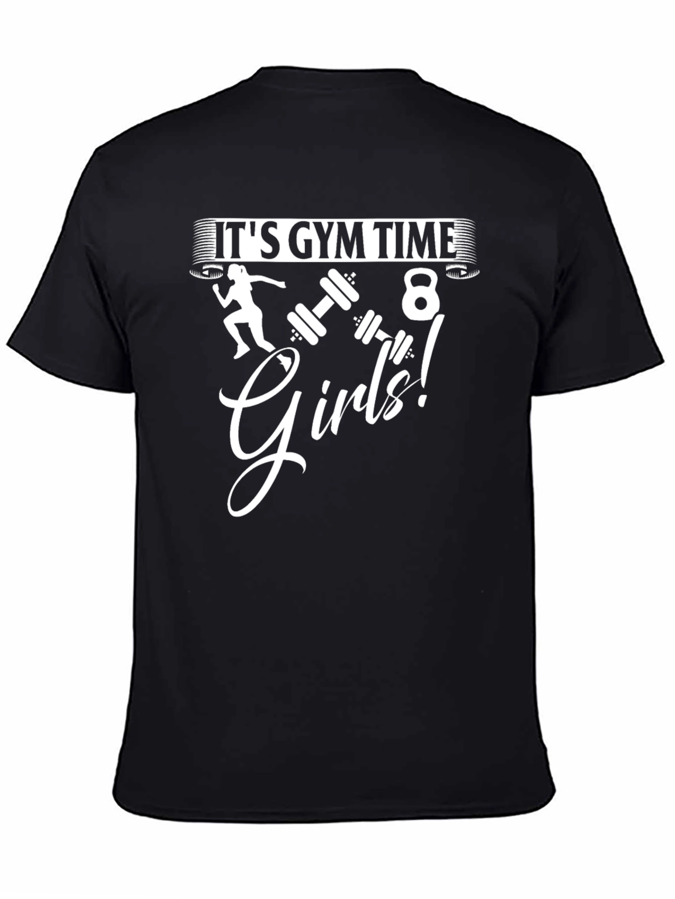 Its Gym Time Girls! Black Graphic T-Shirt