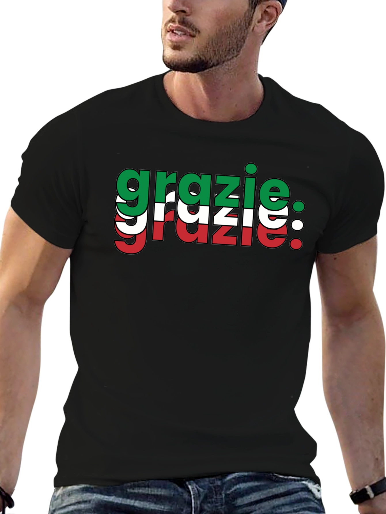 Grazie Italian Flag T-Shirt