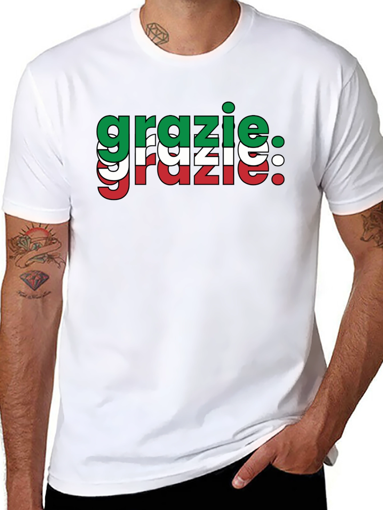 Grazie Italian Flag T-Shirt