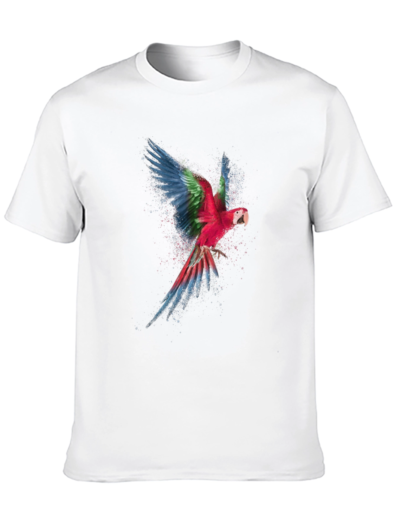 Mens Black Parrot Graphic Tee