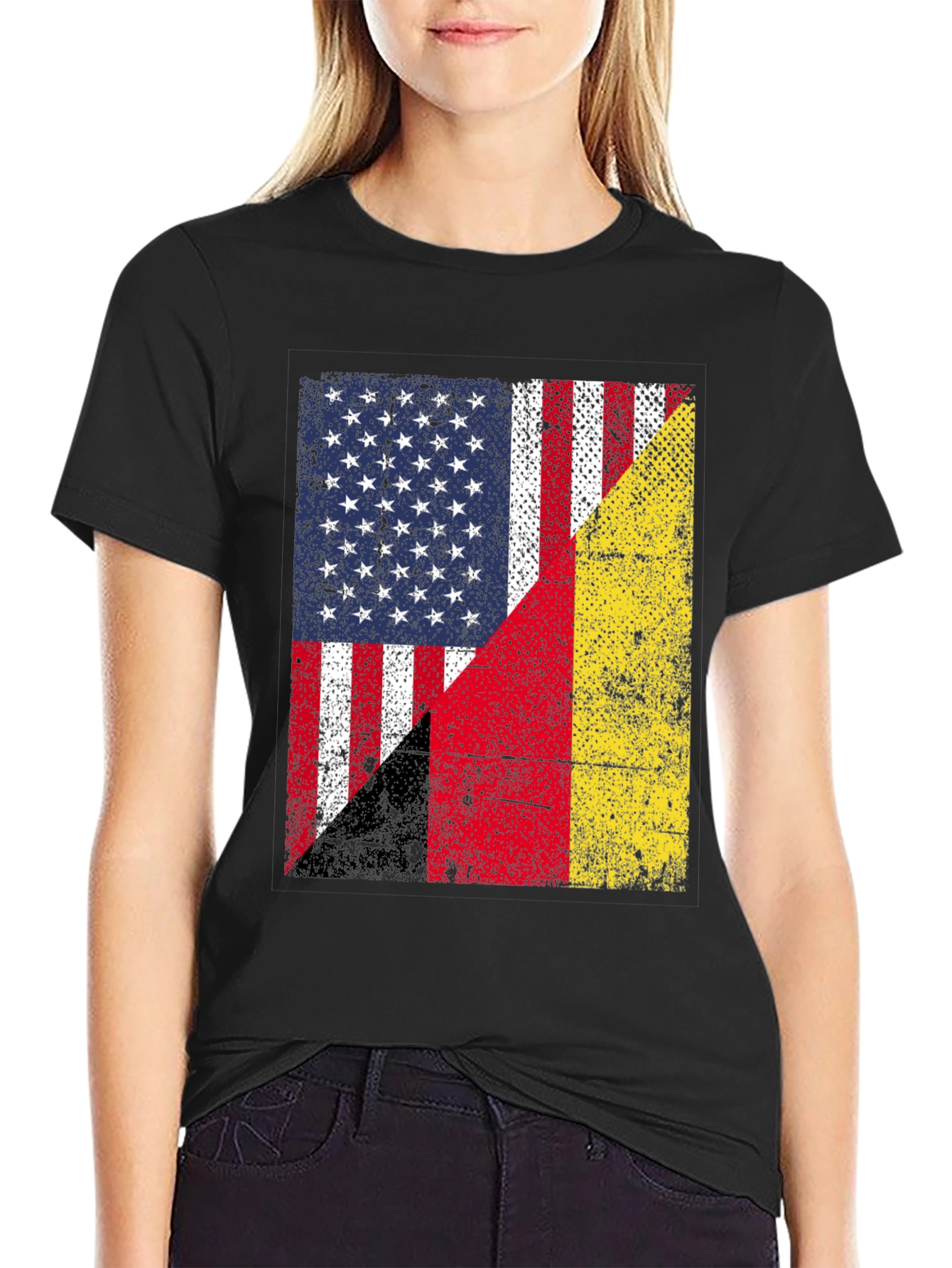 USA & Germany Flag T-Shirt Patriotic Graphic Tee