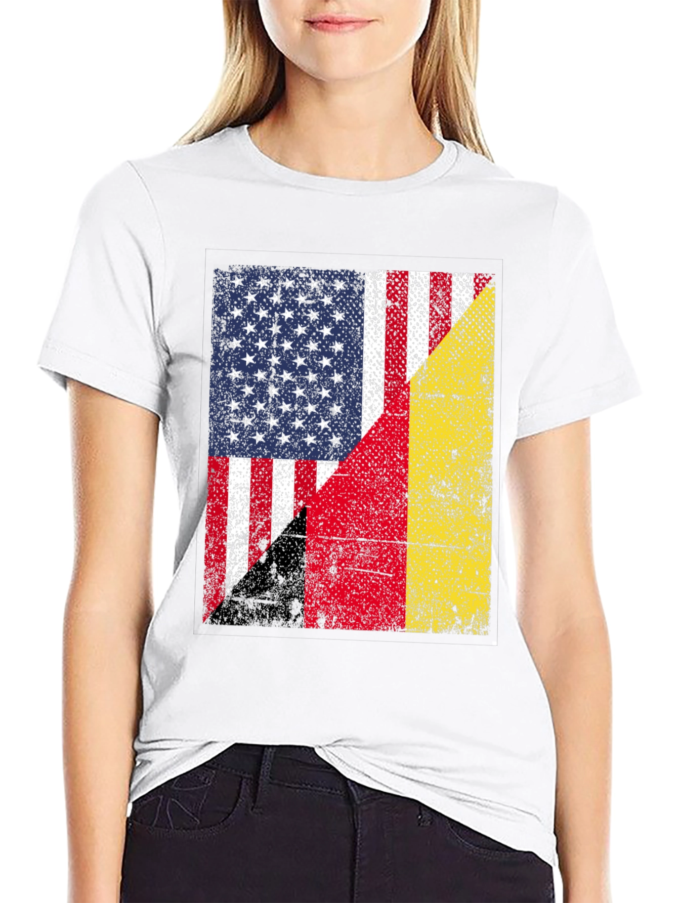 USA & Germany Flag T-Shirt Patriotic Graphic Tee