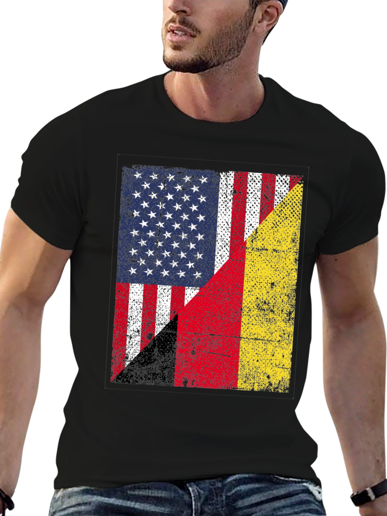 USA & Germany Flag T-Shirt Patriotic Graphic Tee