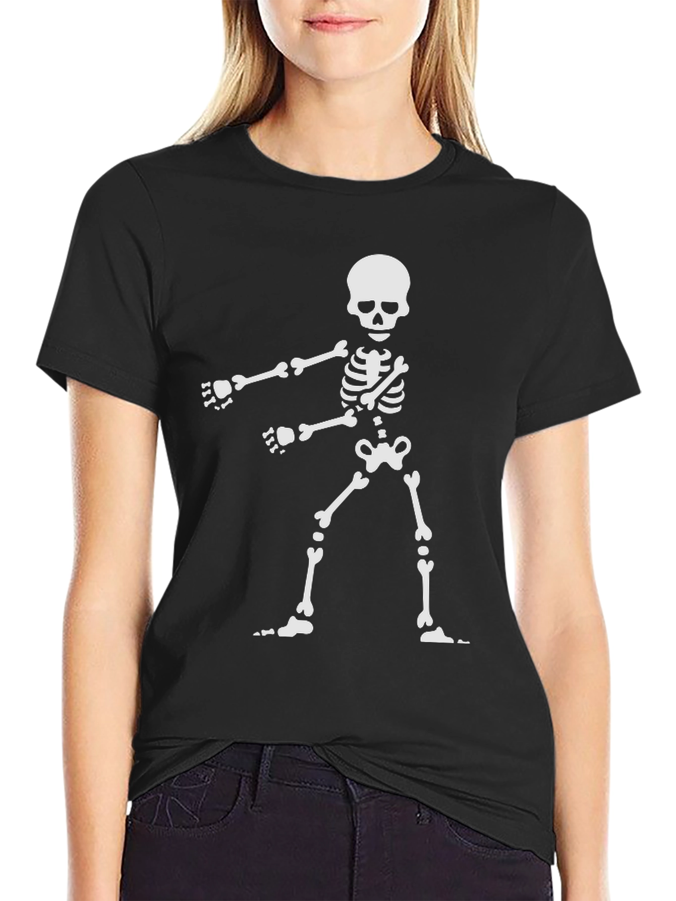 Skeleton Dance Graphic T-Shirt - Spooky Season Ready