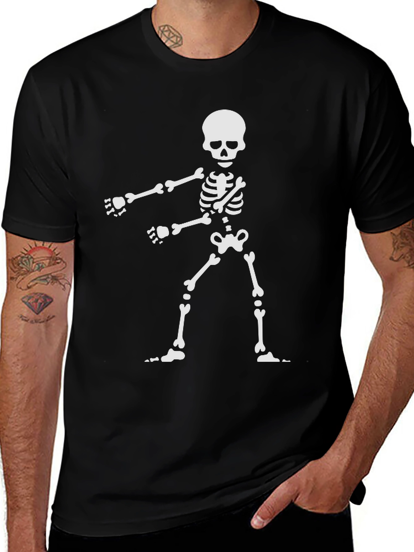 Skeleton Dance Graphic T-Shirt - Spooky Season Ready