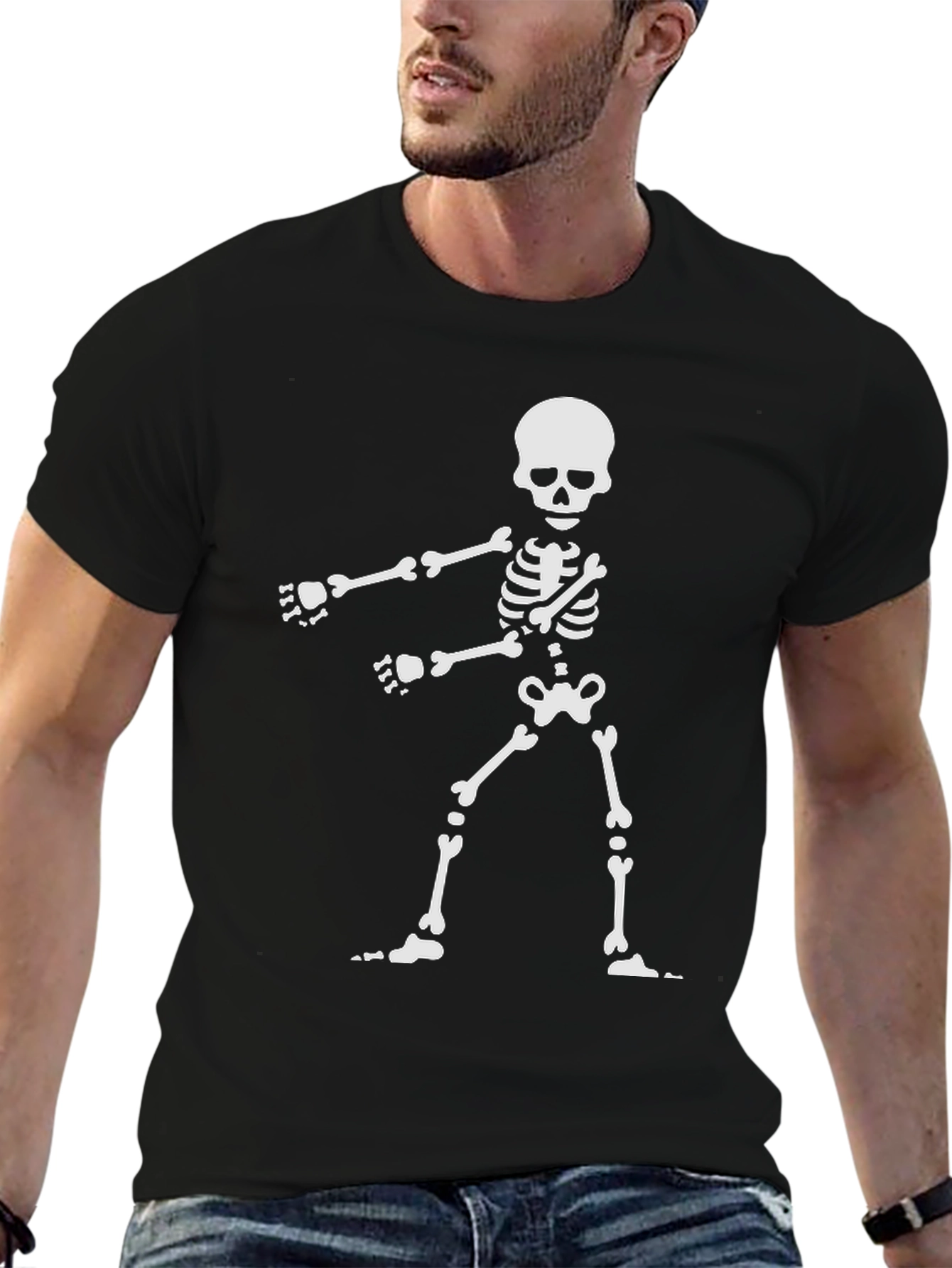 Skeleton Dance Graphic T-Shirt - Spooky Season Ready