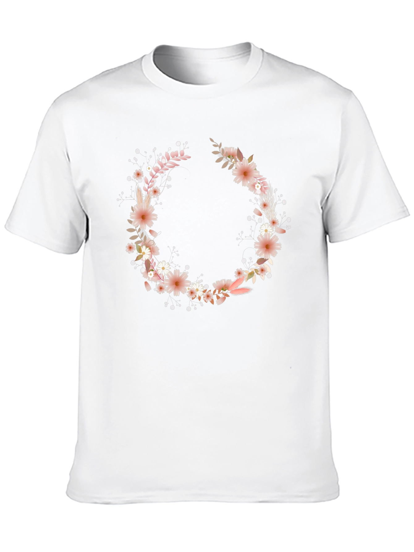Floral Wreath Graphic Black T-Shirt