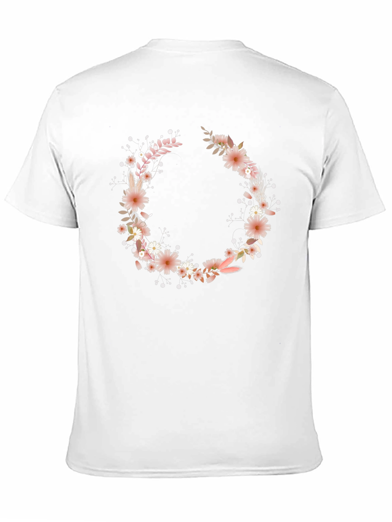 Floral Wreath Graphic Black T-Shirt