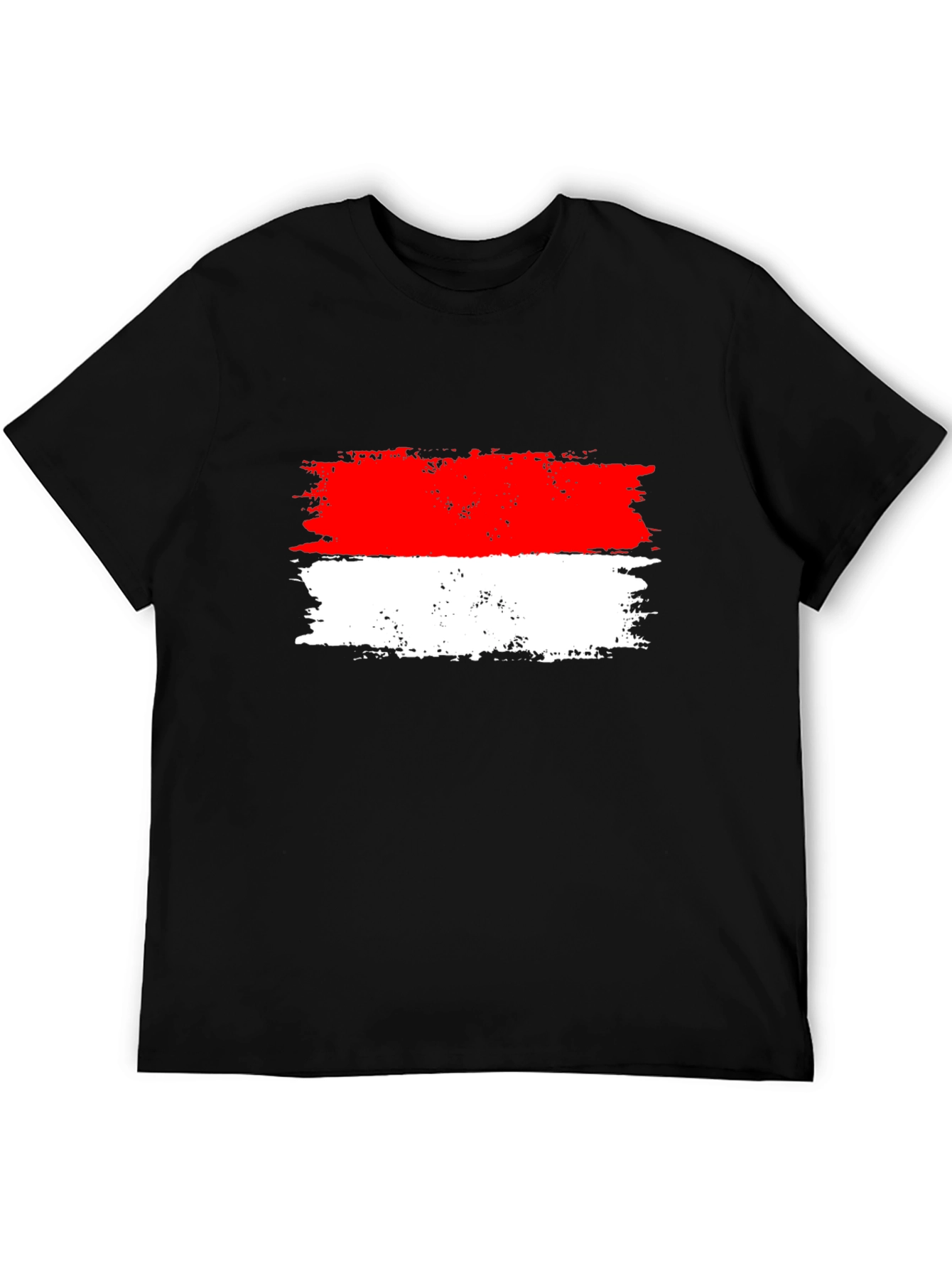 Distressed Indonesian Flag Graphic Tee - Black