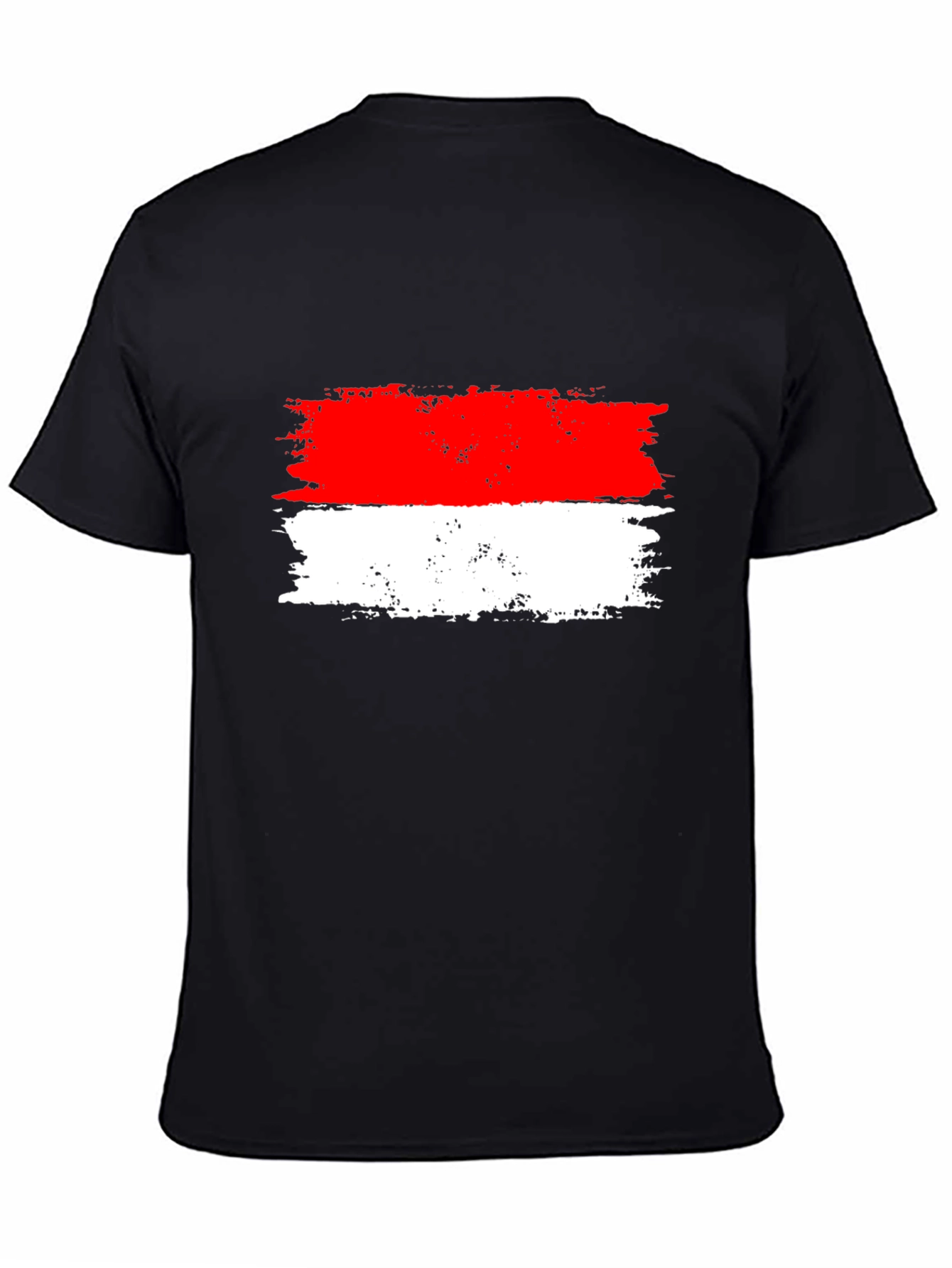 Distressed Indonesian Flag Graphic Tee - Black