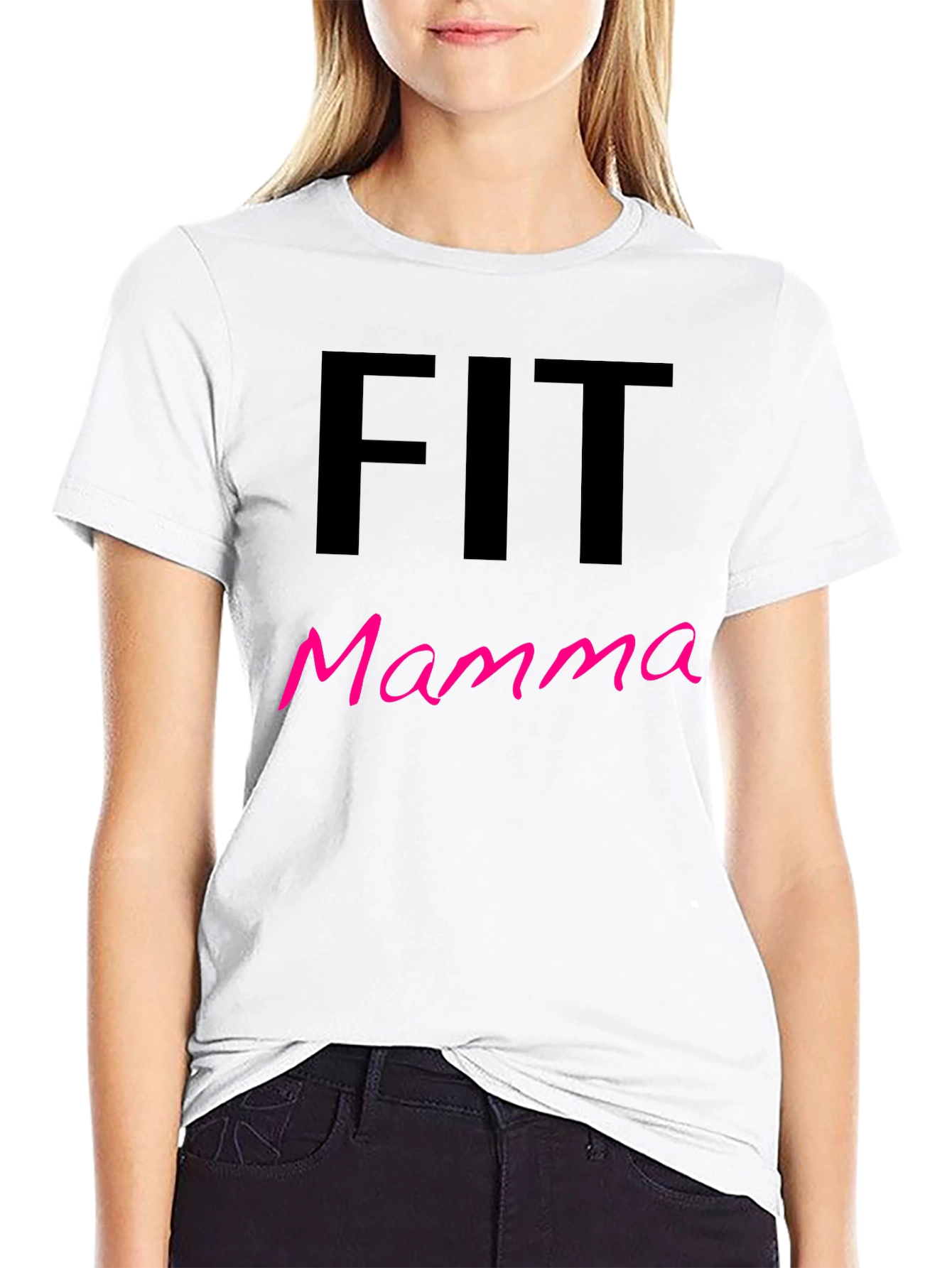 Fit Mamma T-Shirt - Black Gym Fitness Tee