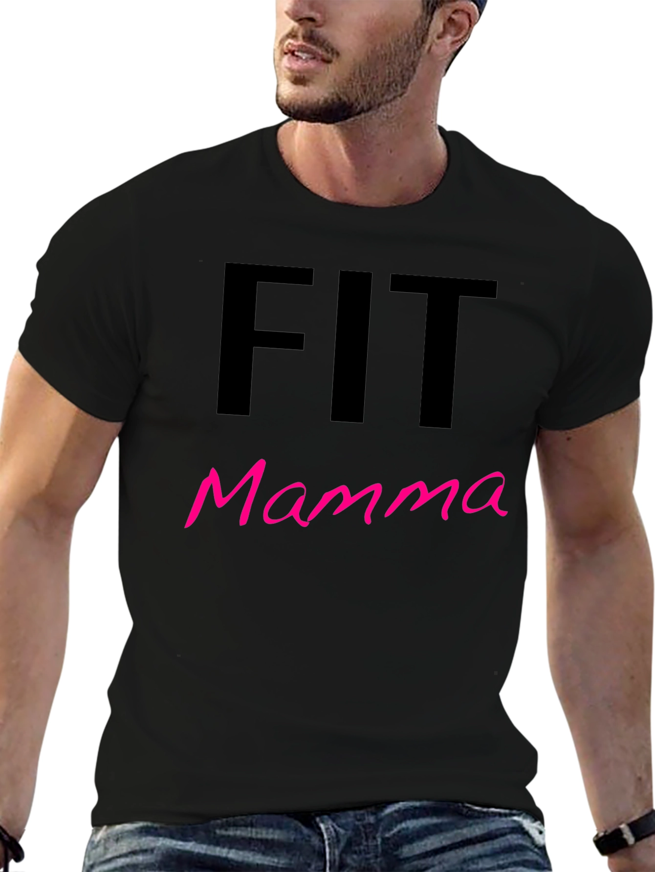 Fit Mamma T-Shirt - Black Gym Fitness Tee