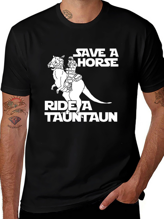 Save a Horse Ride a Tauntaun Star Wars Black T-Shirt