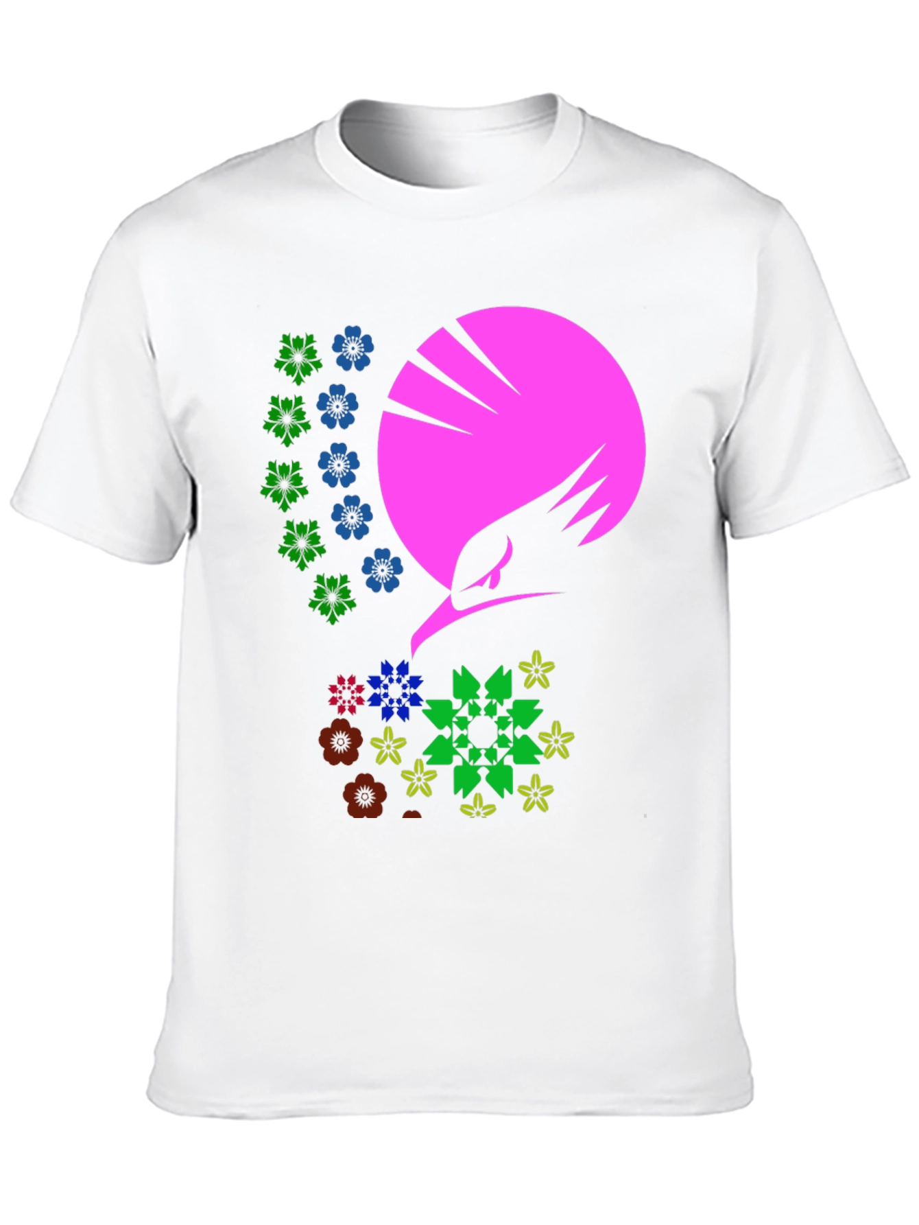 Floral Eagle Graphic Tee - Unique Design