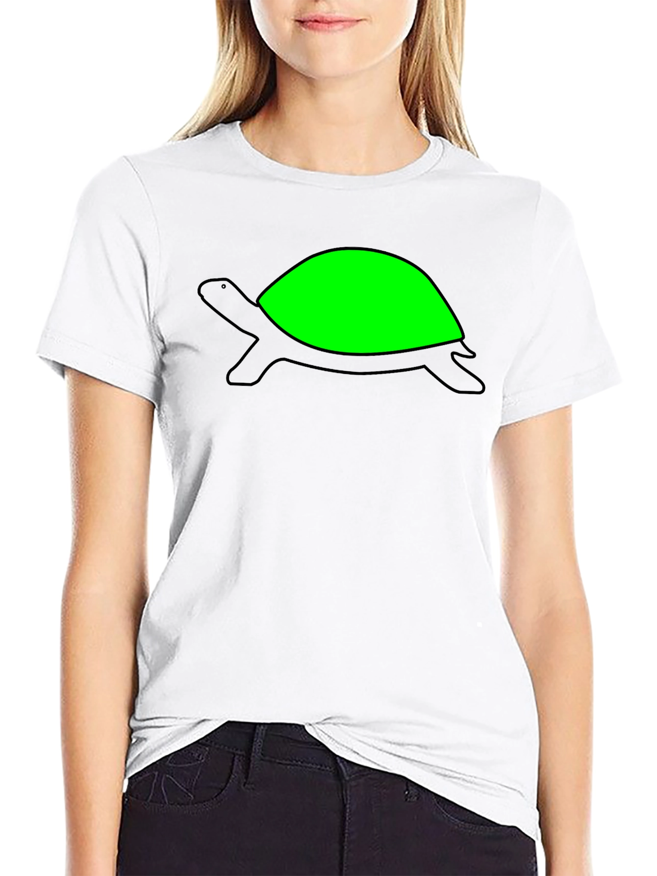 Turtle Graphic Tee - Black Cotton Casual Shirt
