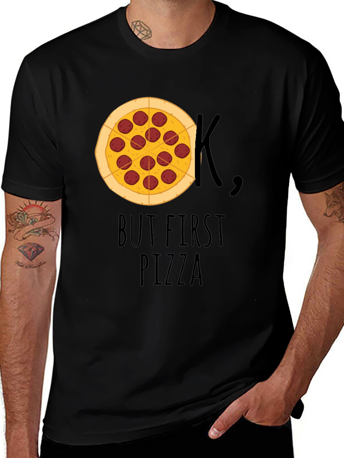 But First Pizza T-Shirt - Funny Foodie Tee