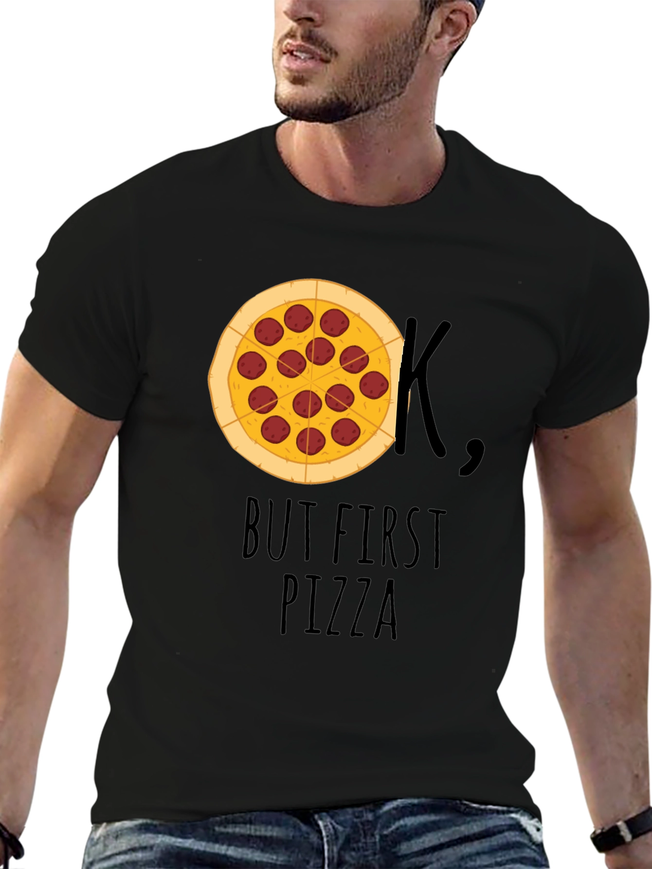 But First Pizza T-Shirt - Funny Foodie Tee