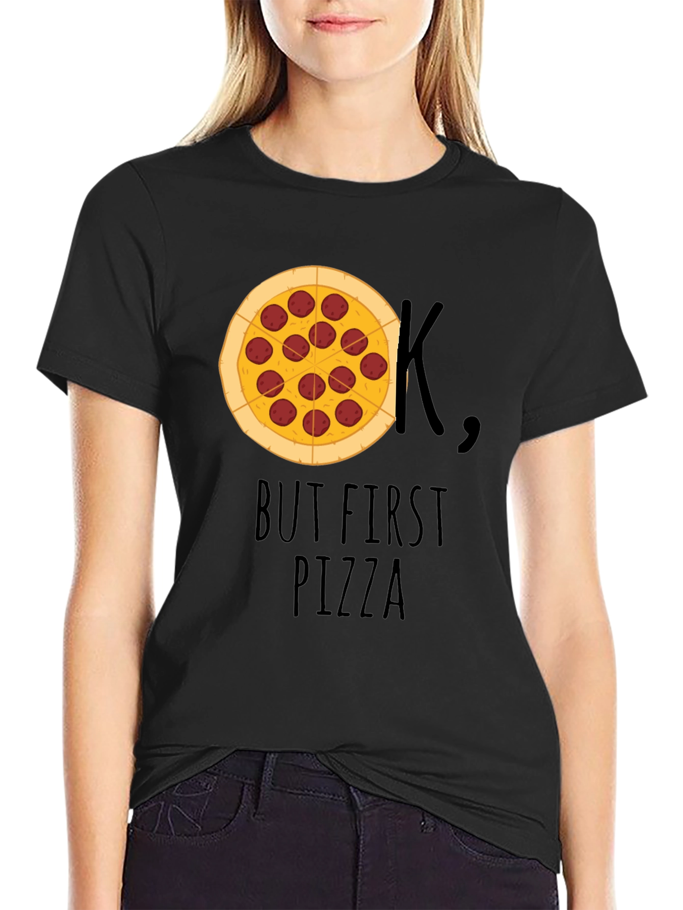 But First Pizza T-Shirt - Funny Foodie Tee