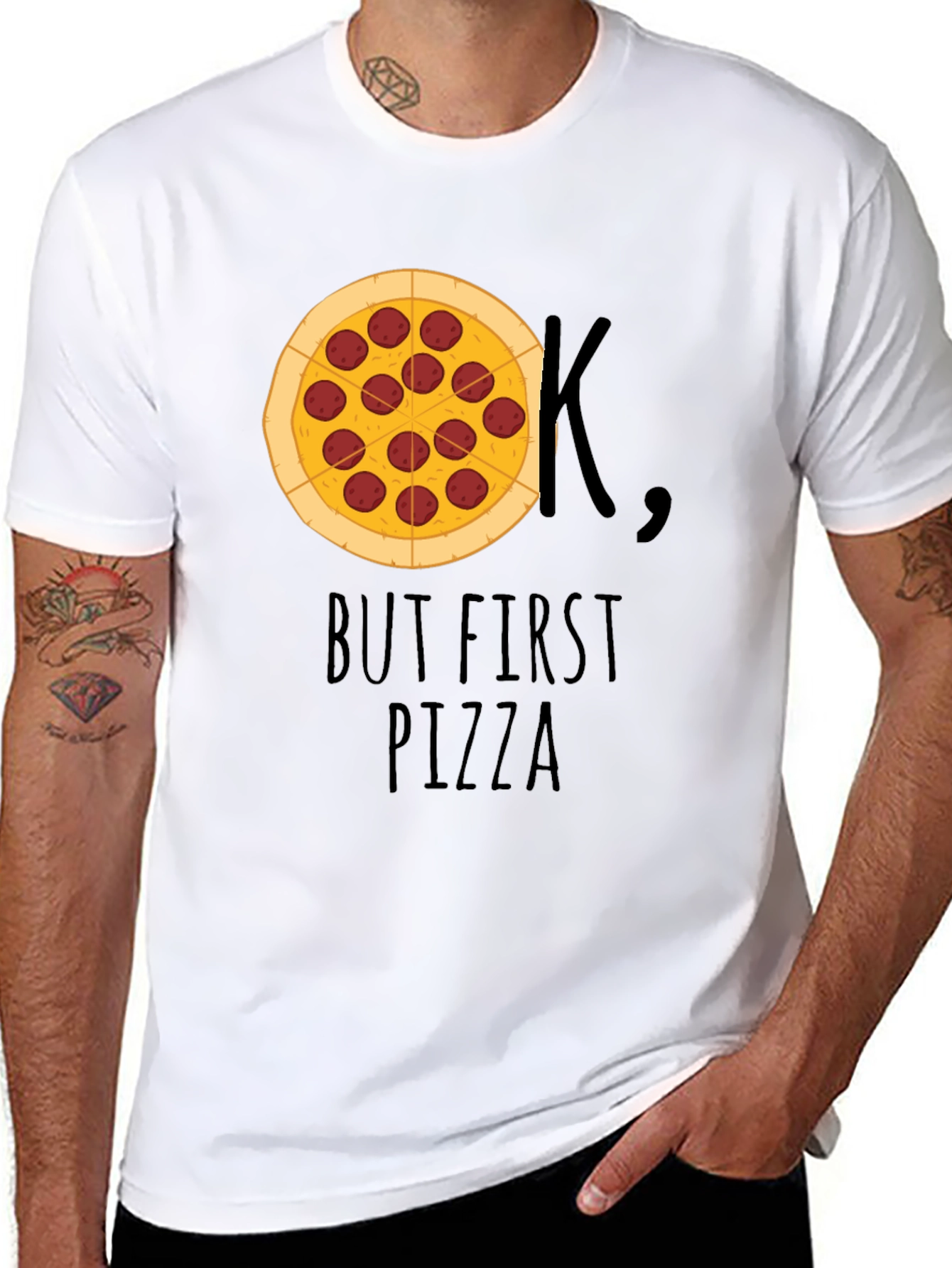 But First Pizza T-Shirt - Funny Foodie Tee
