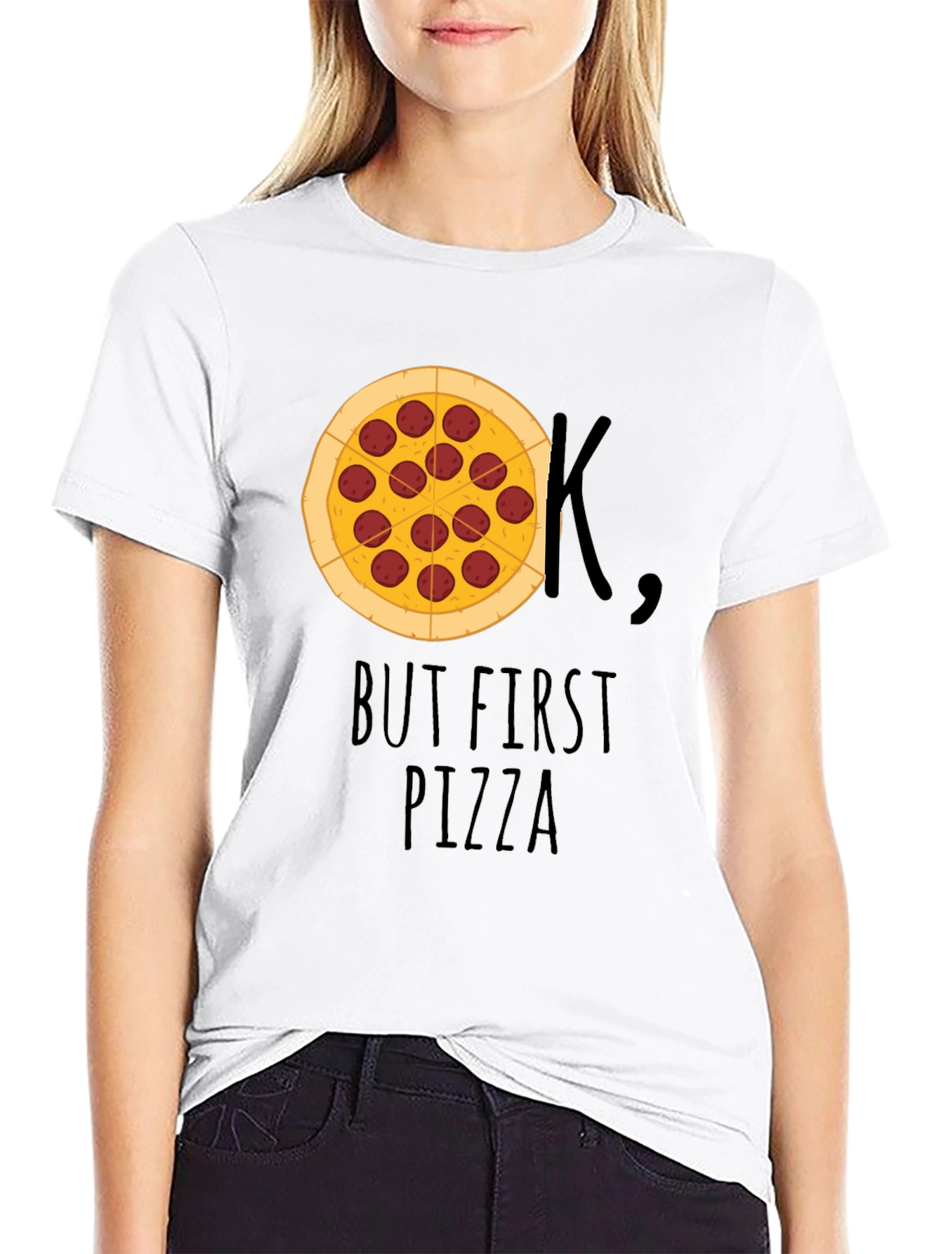 But First Pizza T-Shirt - Funny Foodie Tee
