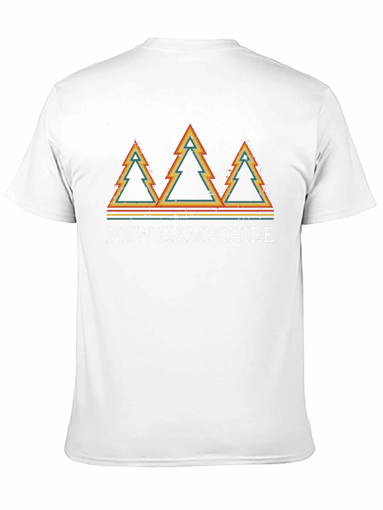 New Hampshire Retro Tree T-Shirt - Black