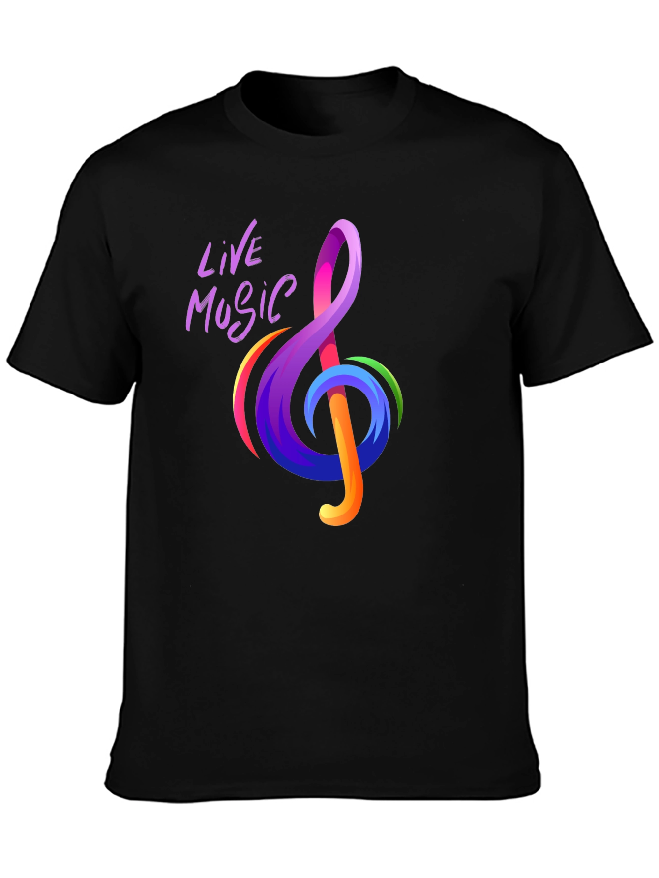 Live Music Treble Clef Graphic Tee - Vibrant Design