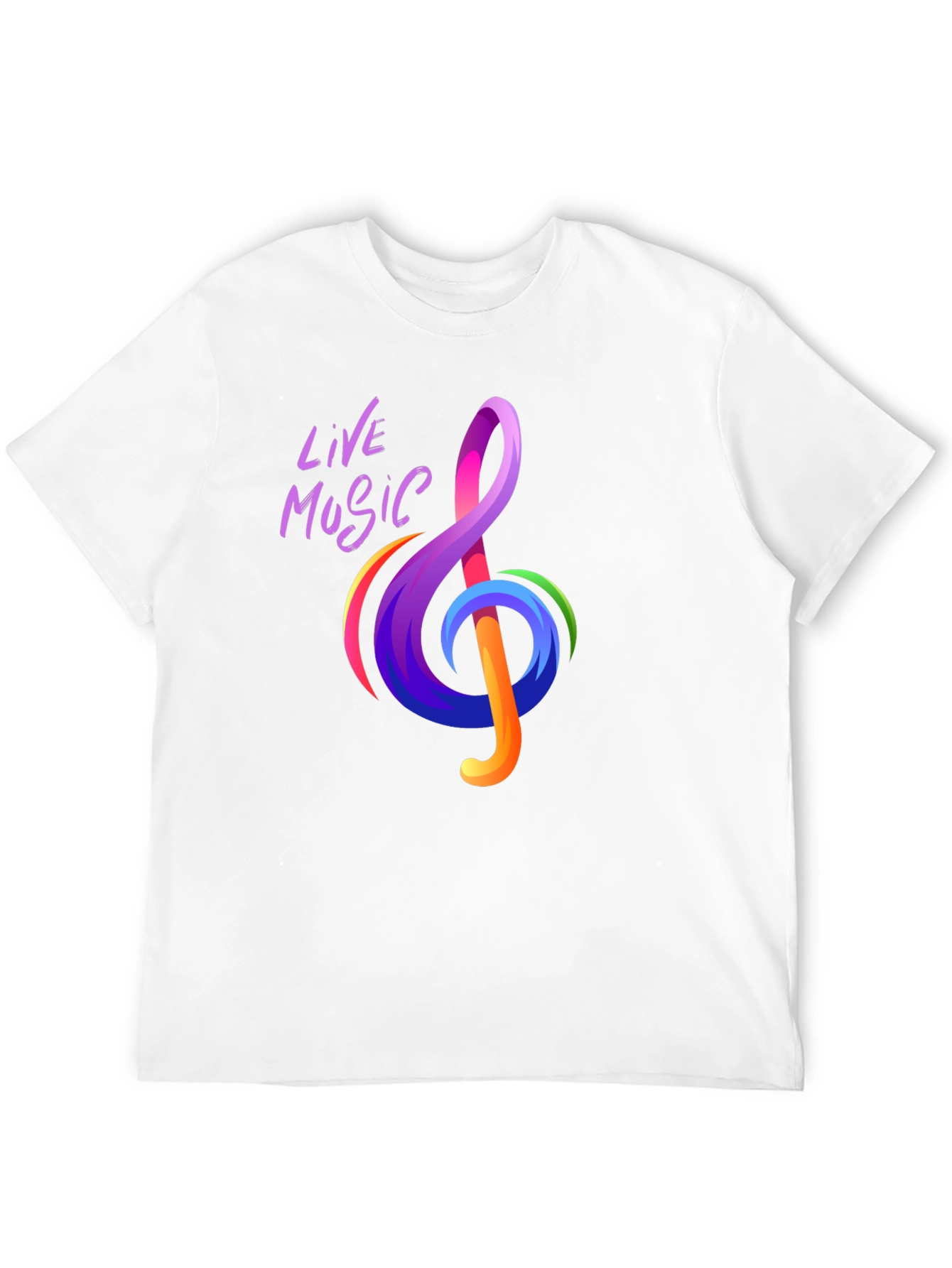 Live Music Treble Clef Graphic Tee - Vibrant Design