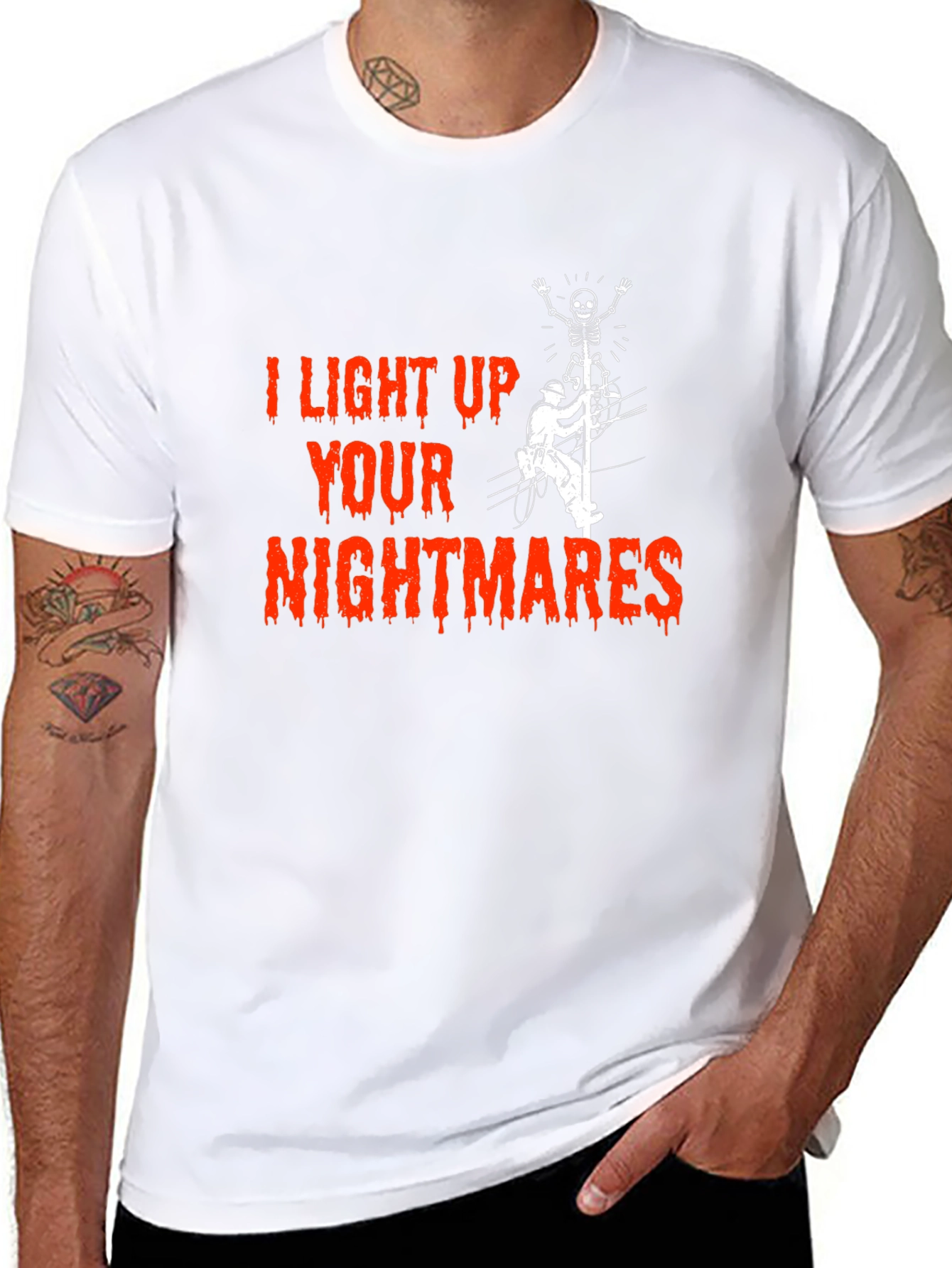 I Light Up Your Nightmares Lineman T-Shirt
