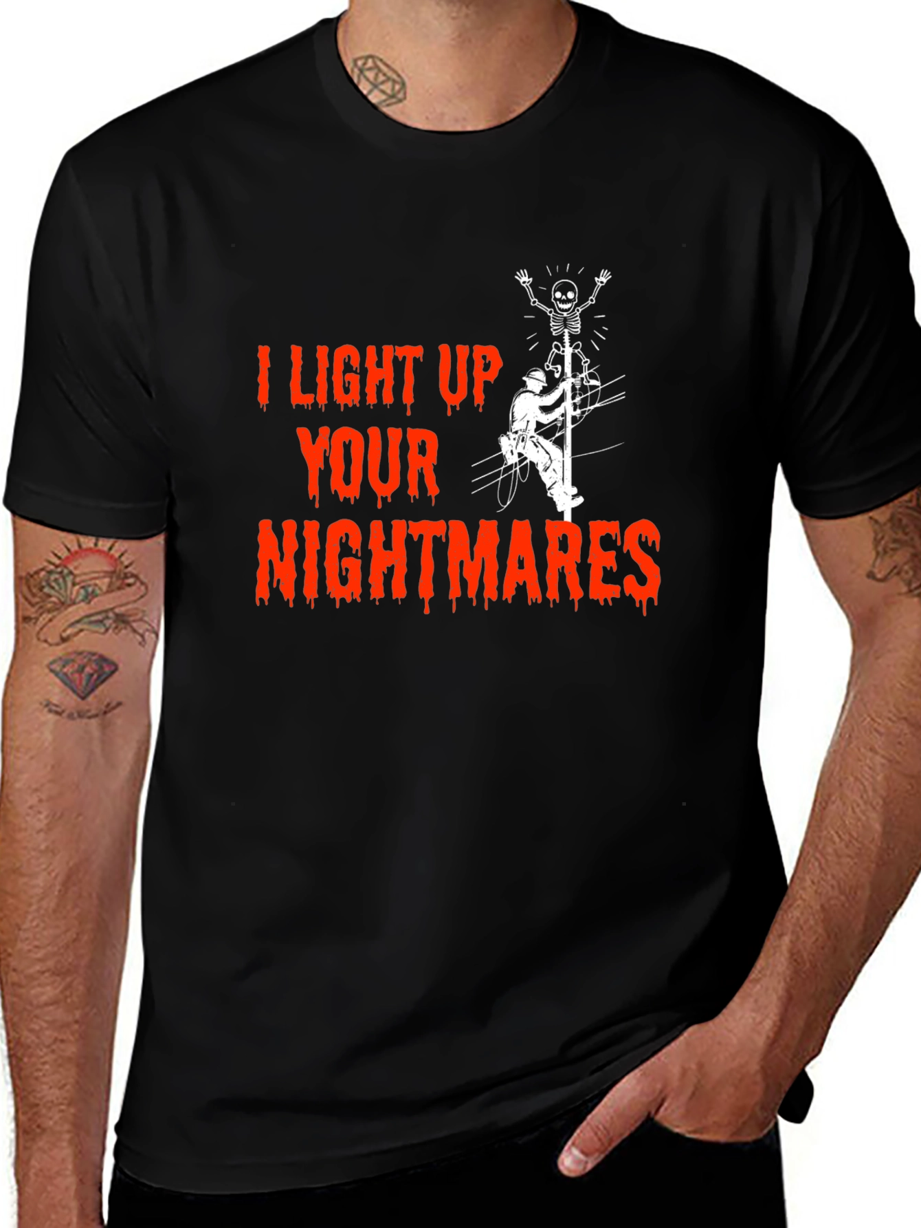 I Light Up Your Nightmares Lineman T-Shirt