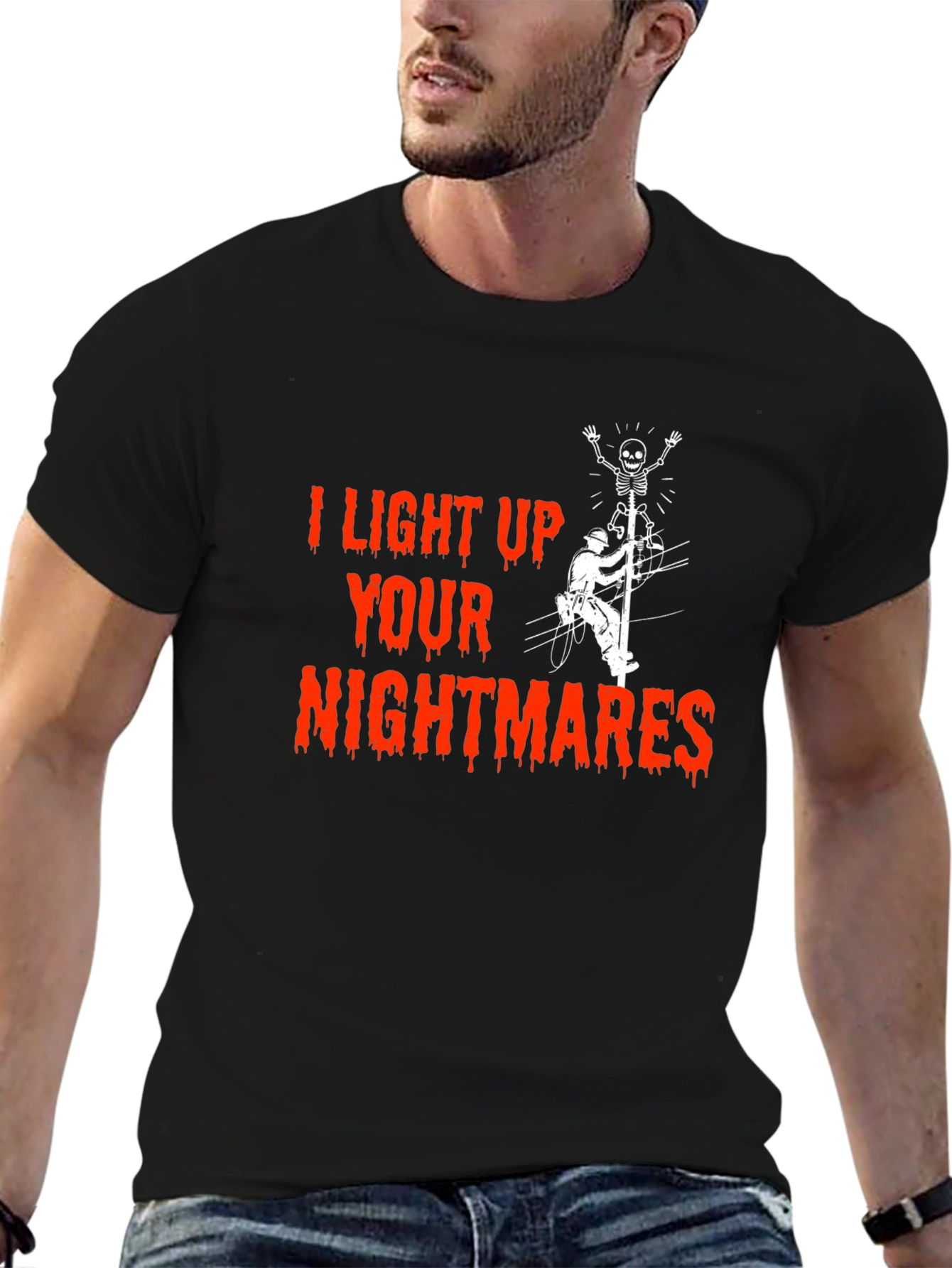 I Light Up Your Nightmares Lineman T-Shirt