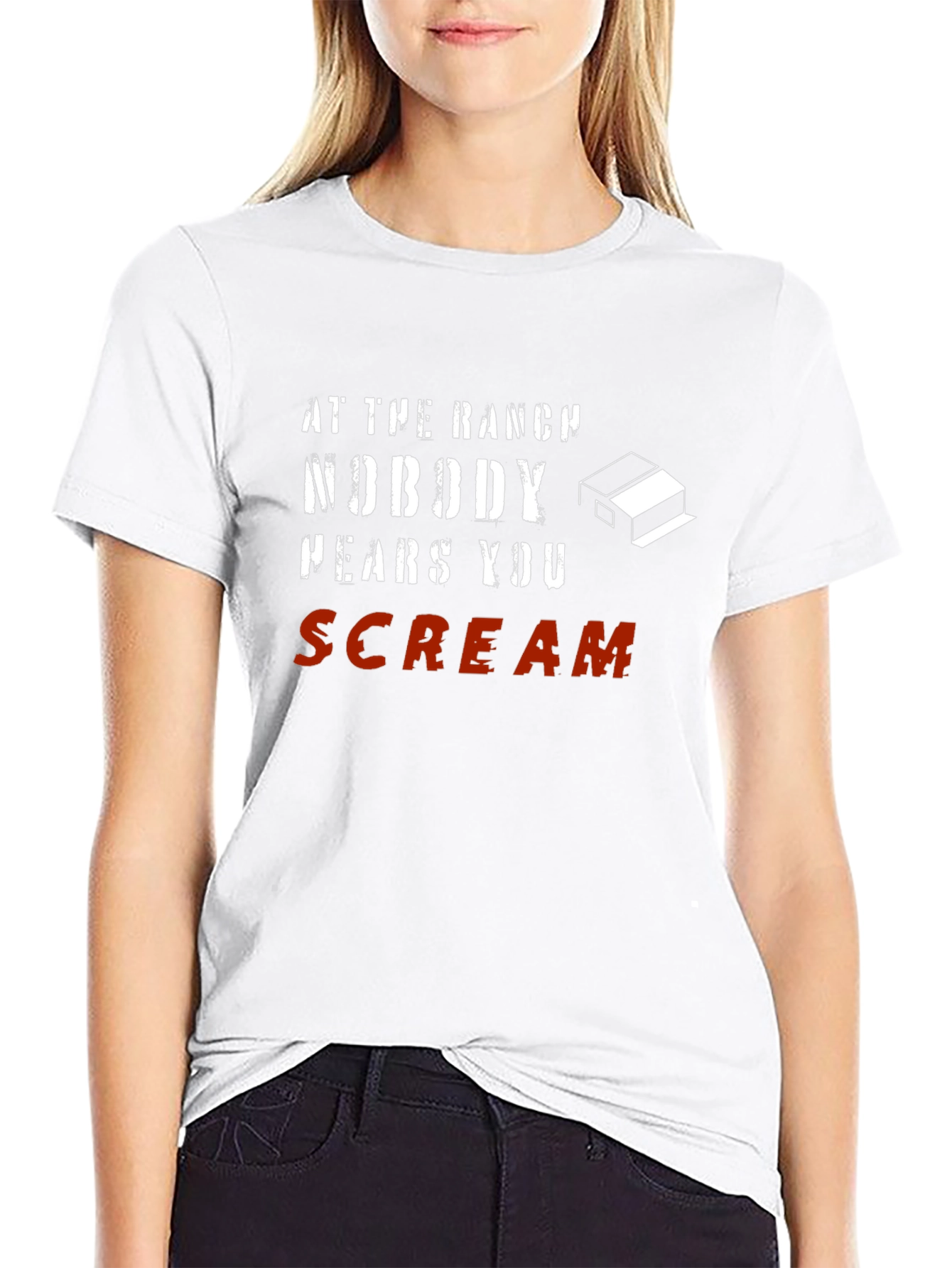 At The Ranch Nobody Hears You Scream Black T-Shirt