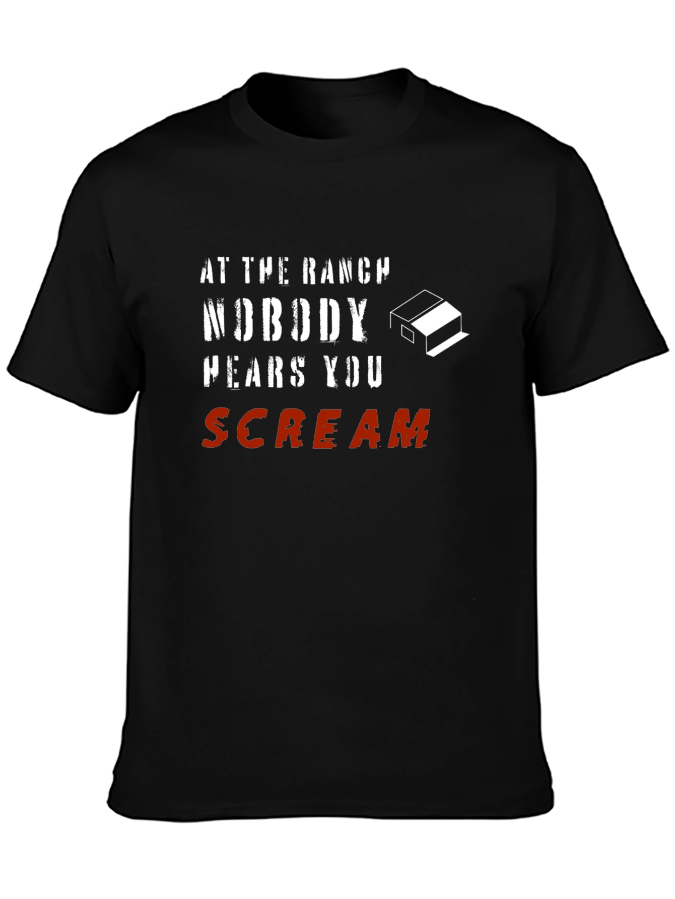 At The Ranch Nobody Hears You Scream Black T-Shirt