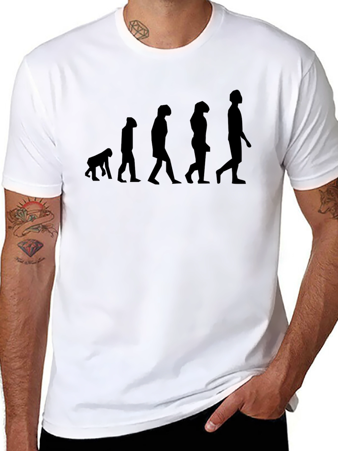 Evolution of Man Graphic Tee - Black