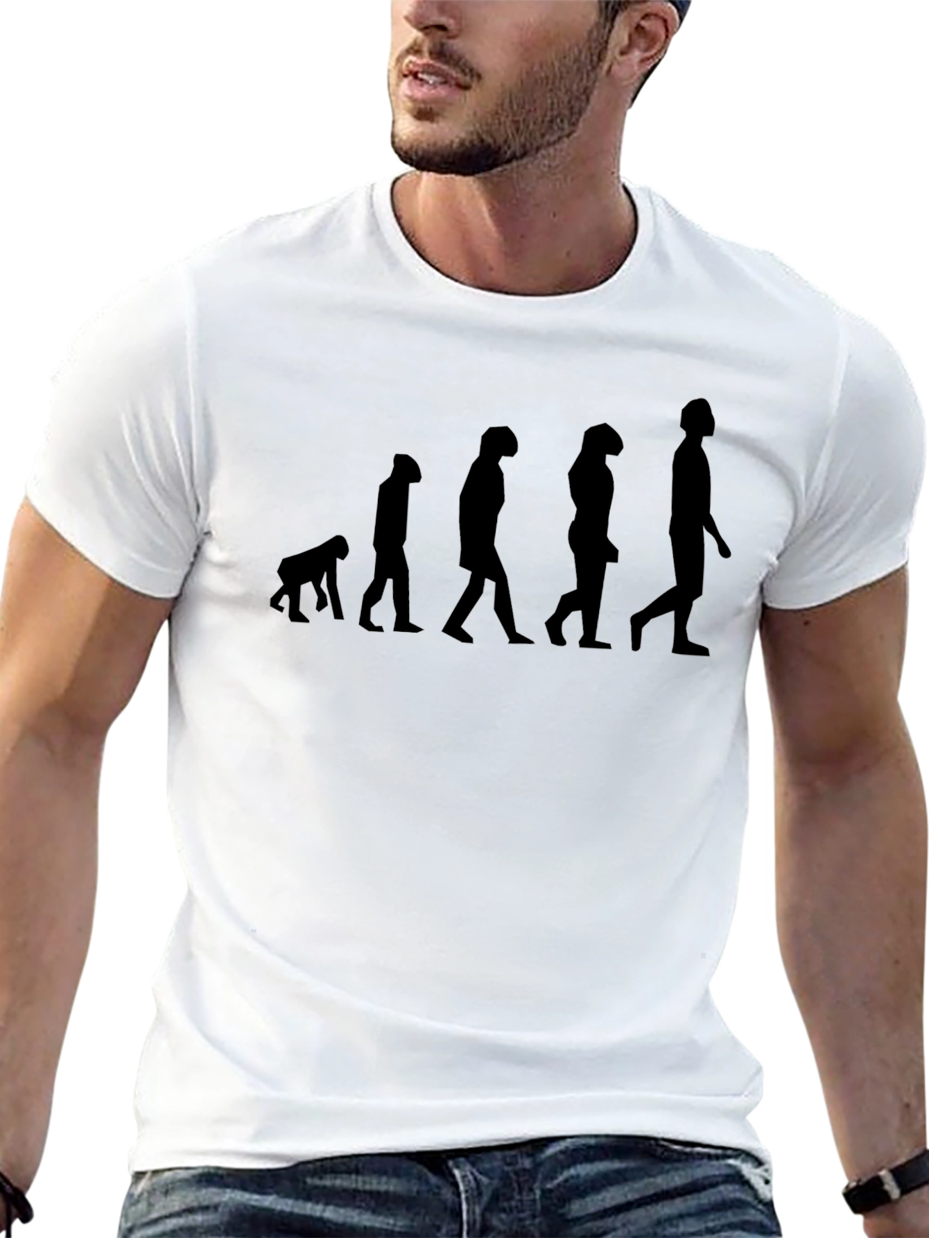 Evolution of Man Graphic Tee - Black