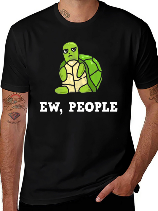 Ew People Turtle Graphic Tee - Unisex Black T-Shirt