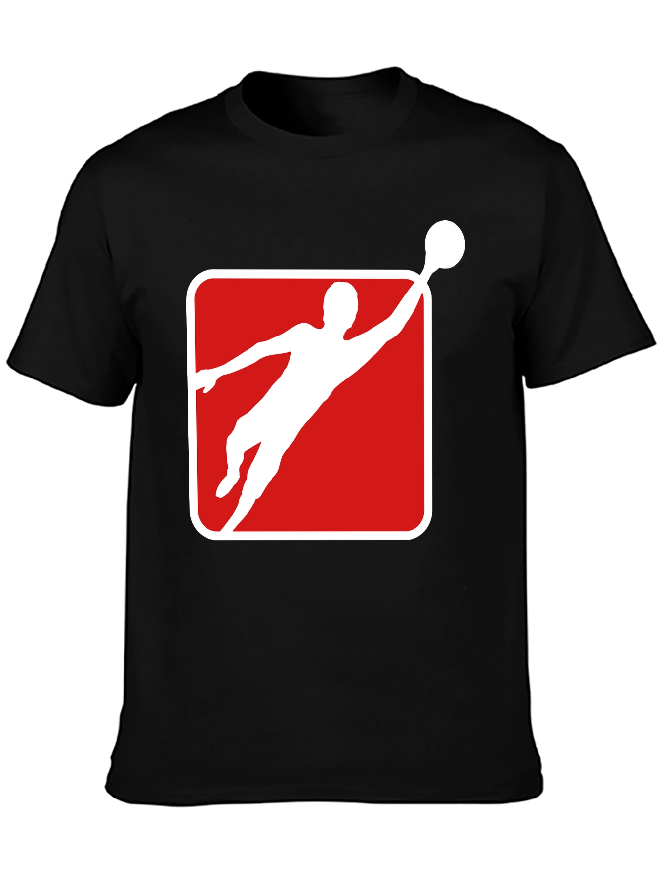 Athlete Graphic Tee - Black Cotton Blend T-Shirt