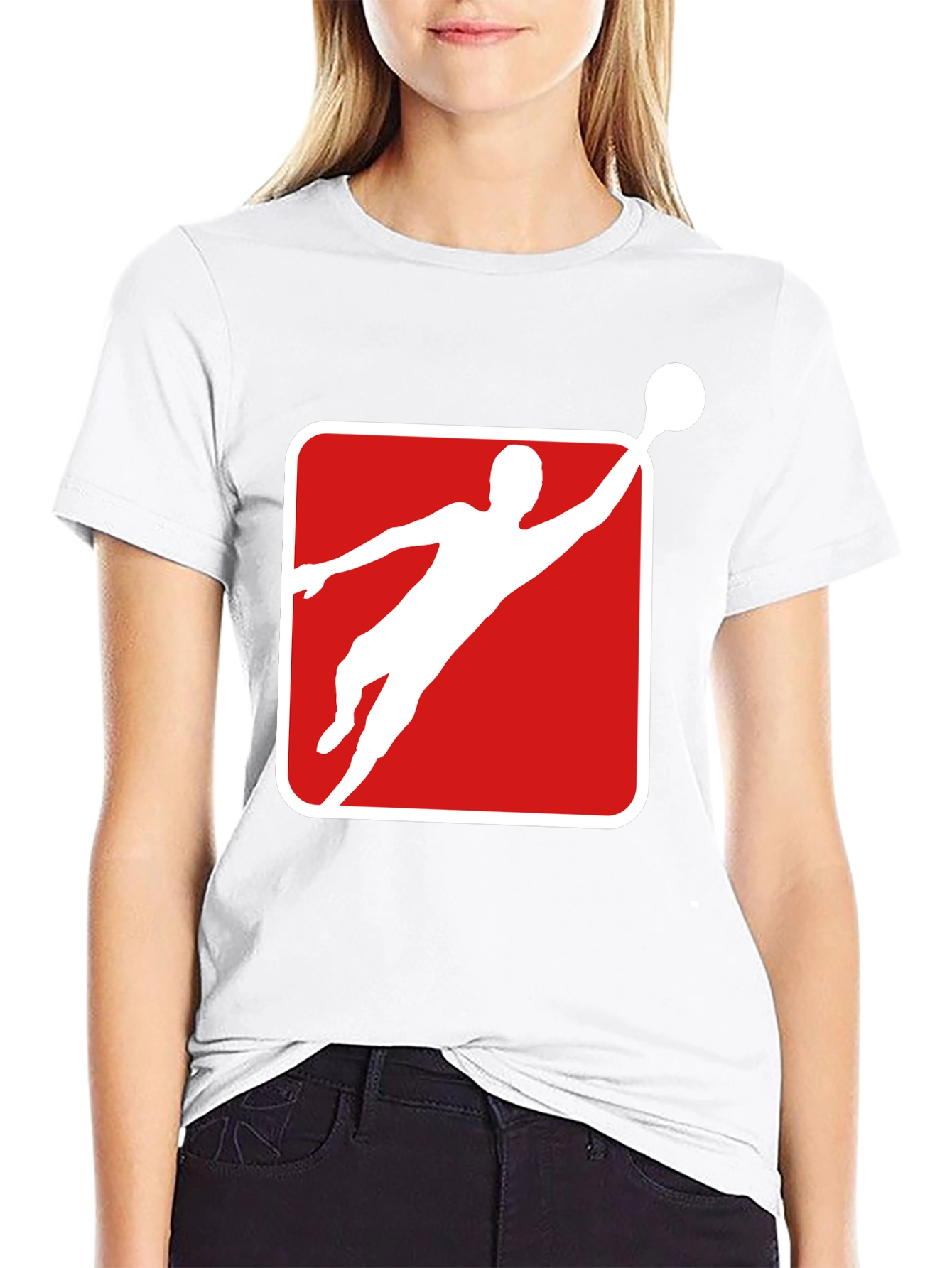 Athlete Graphic Tee - Black Cotton Blend T-Shirt