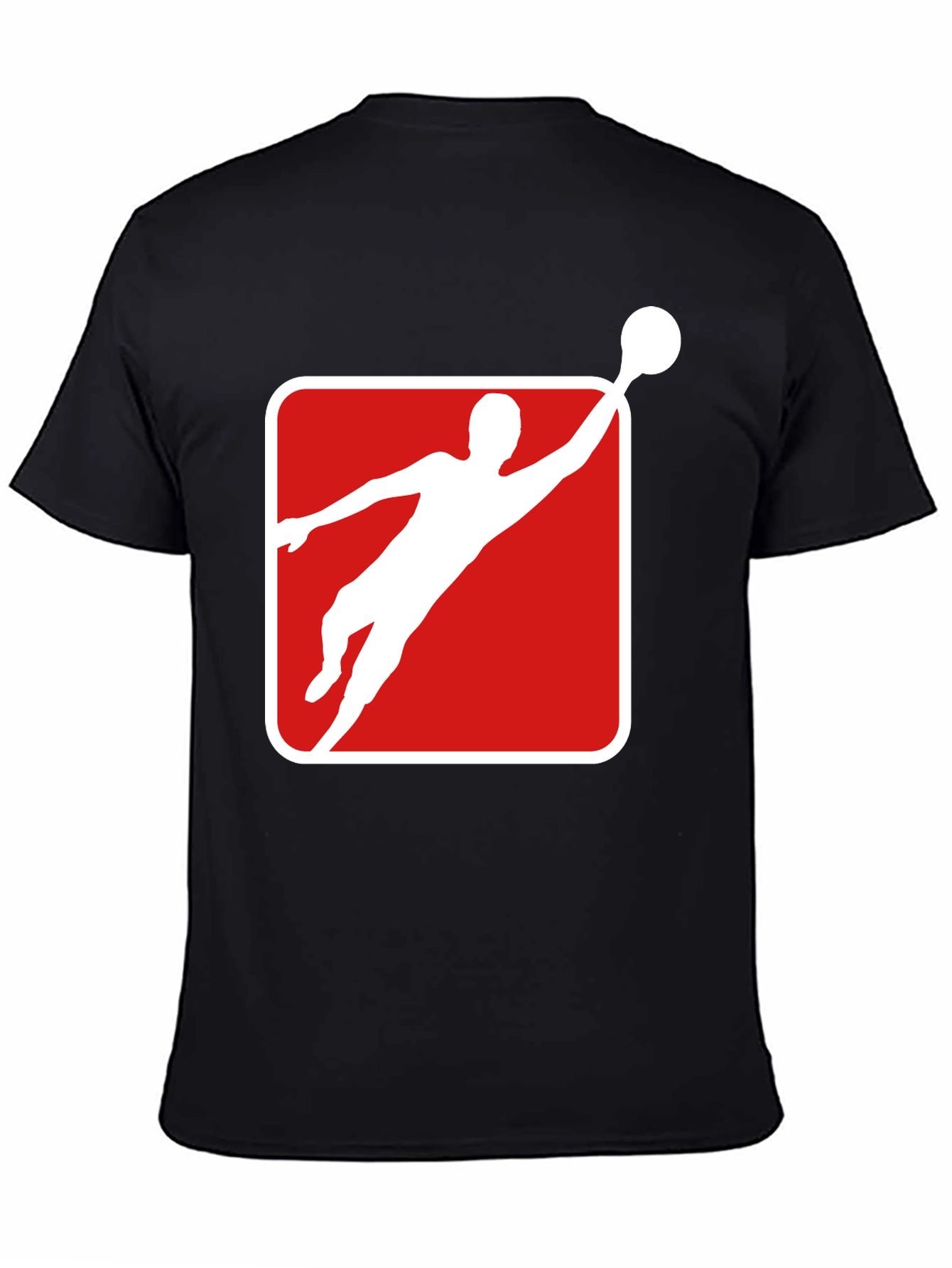 Athlete Graphic Tee - Black Cotton Blend T-Shirt
