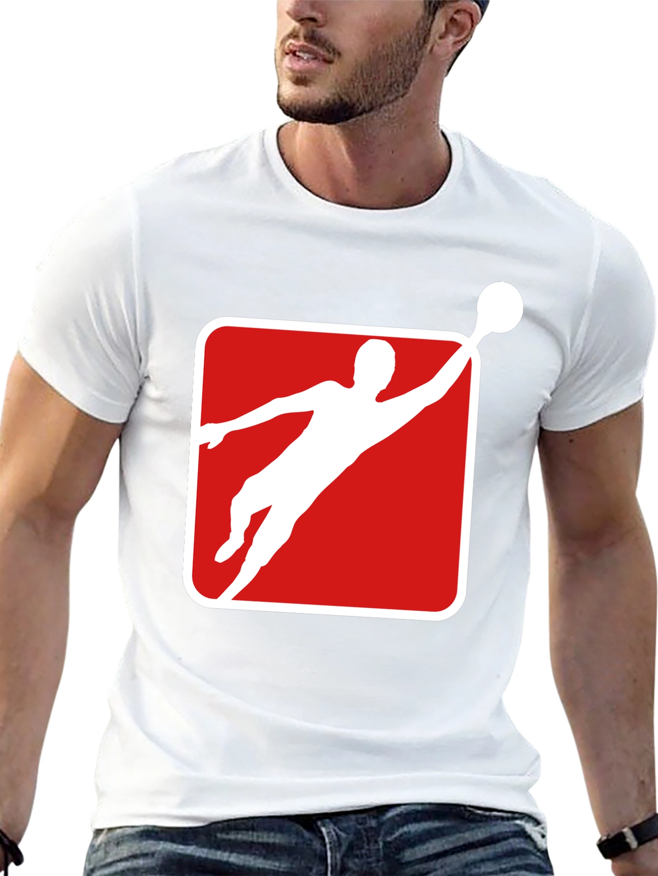 Athlete Graphic Tee - Black Cotton Blend T-Shirt