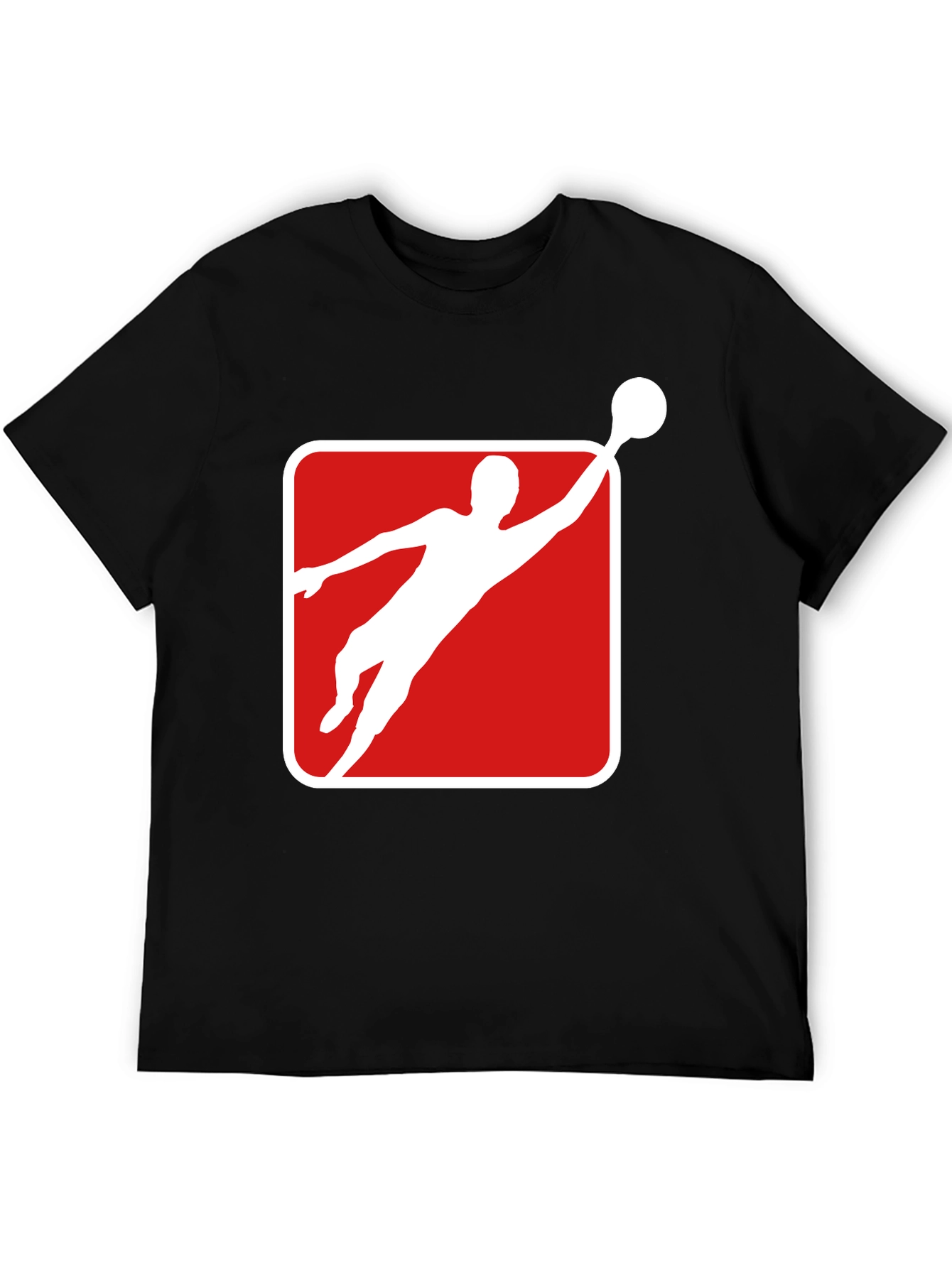 Athlete Graphic Tee - Black Cotton Blend T-Shirt
