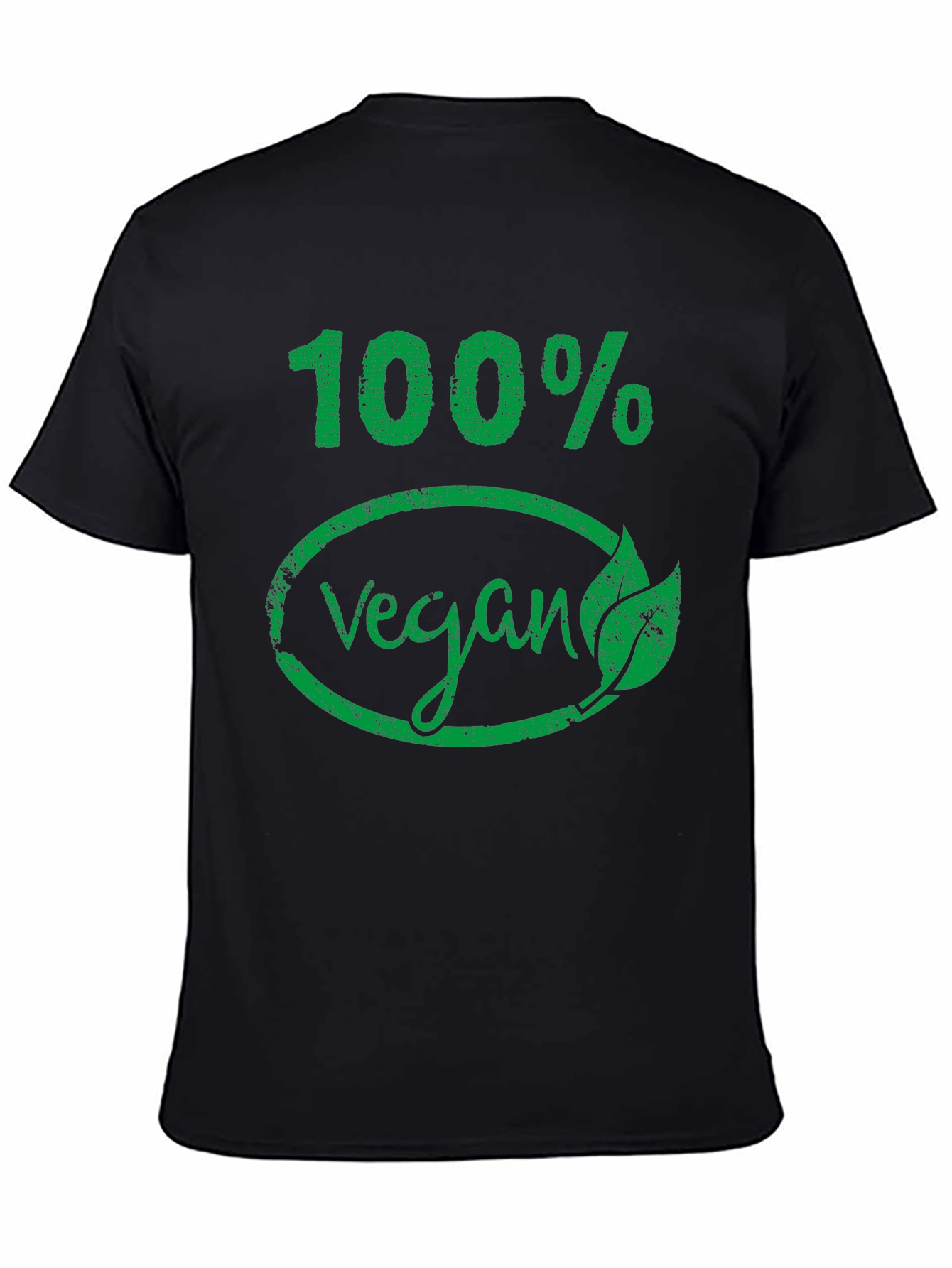 100% Vegan Graphic T-Shirt - Black Cotton Tee