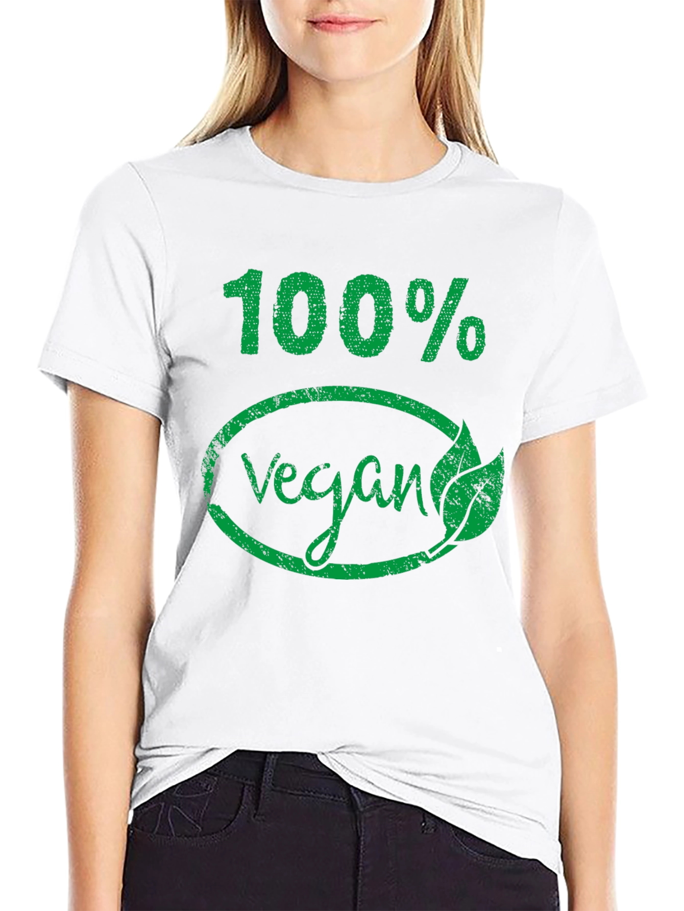 100% Vegan Graphic T-Shirt - Black Cotton Tee