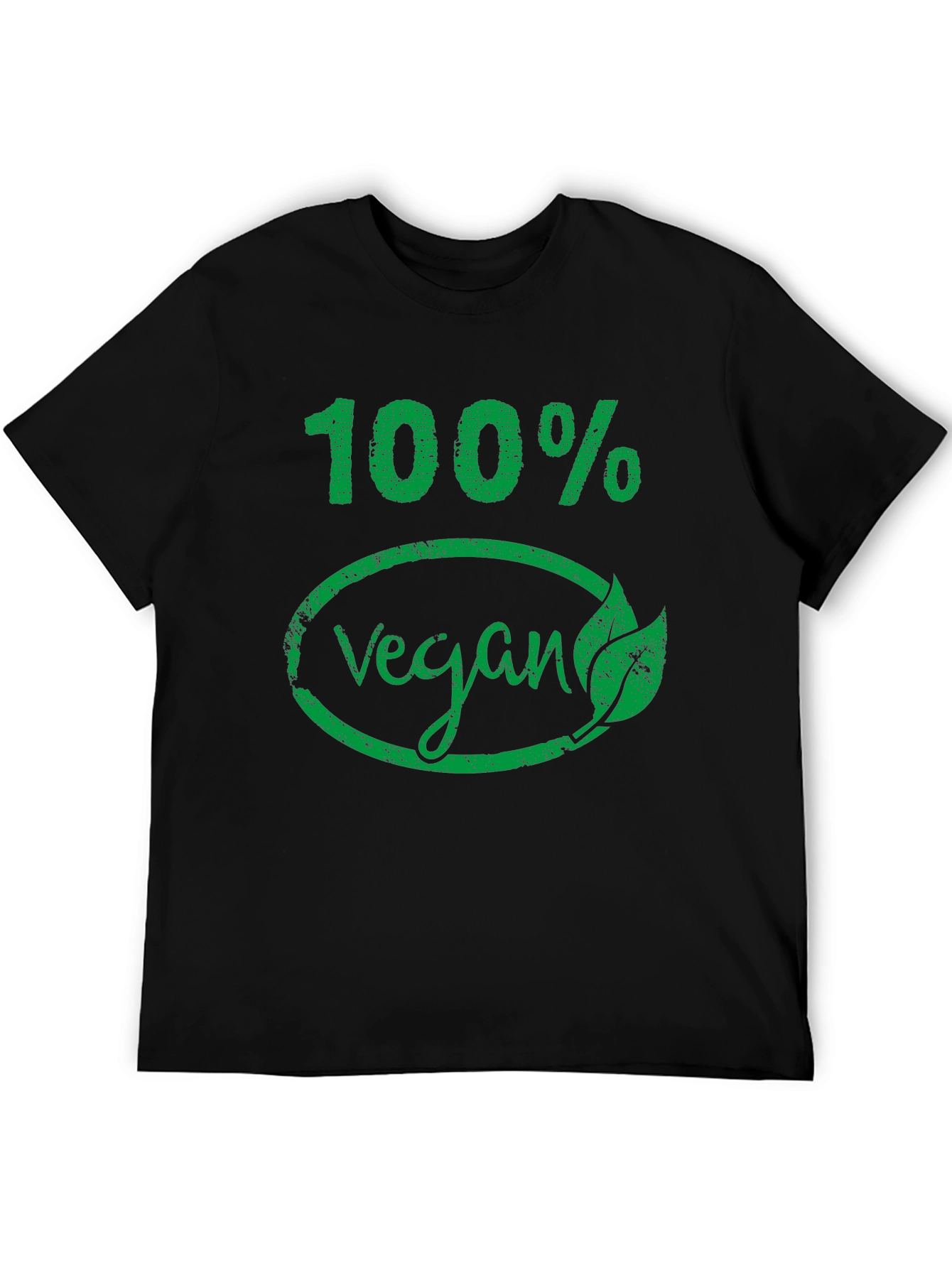 100% Vegan Graphic T-Shirt - Black Cotton Tee