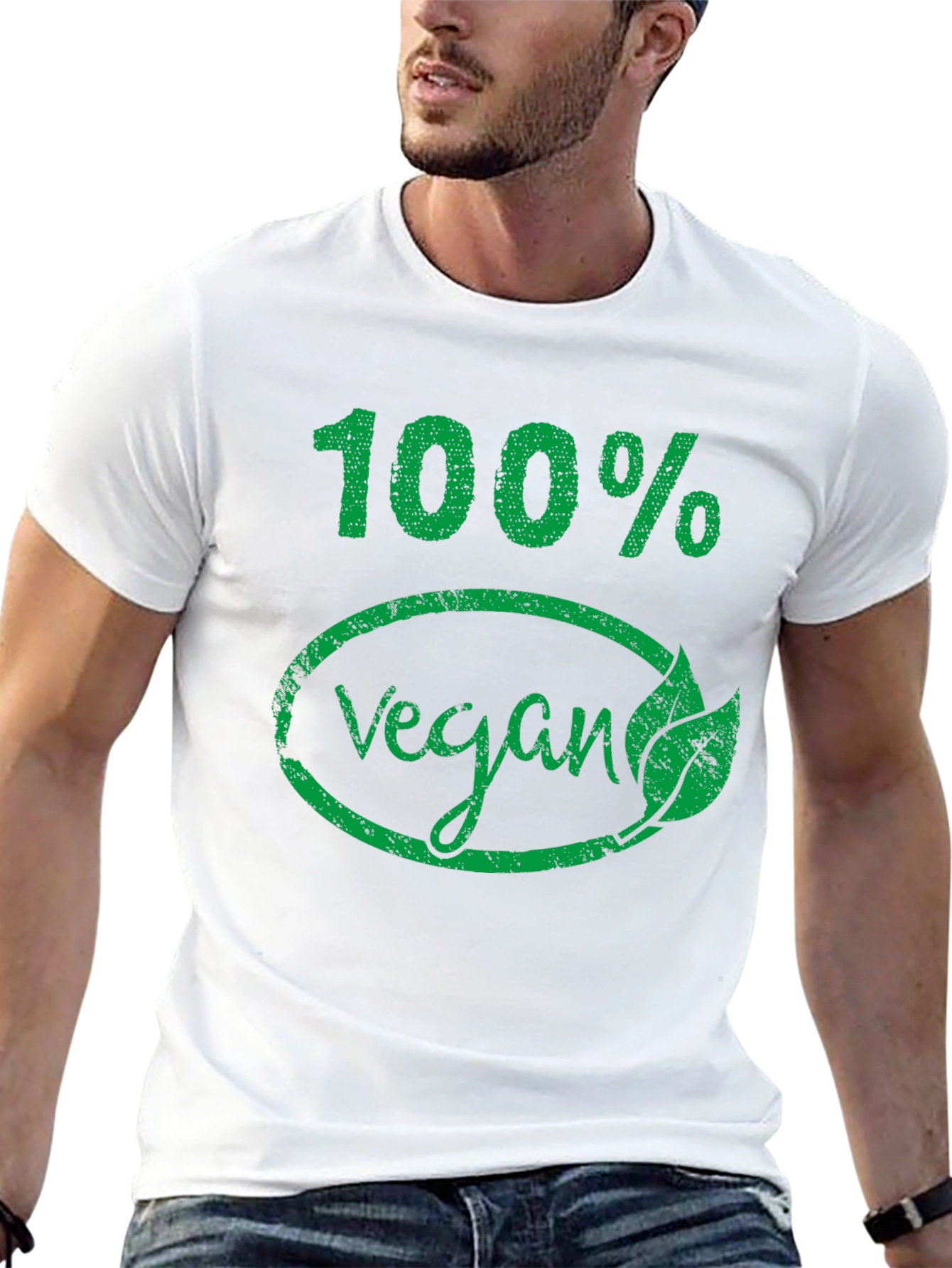 100% Vegan Graphic T-Shirt - Black Cotton Tee
