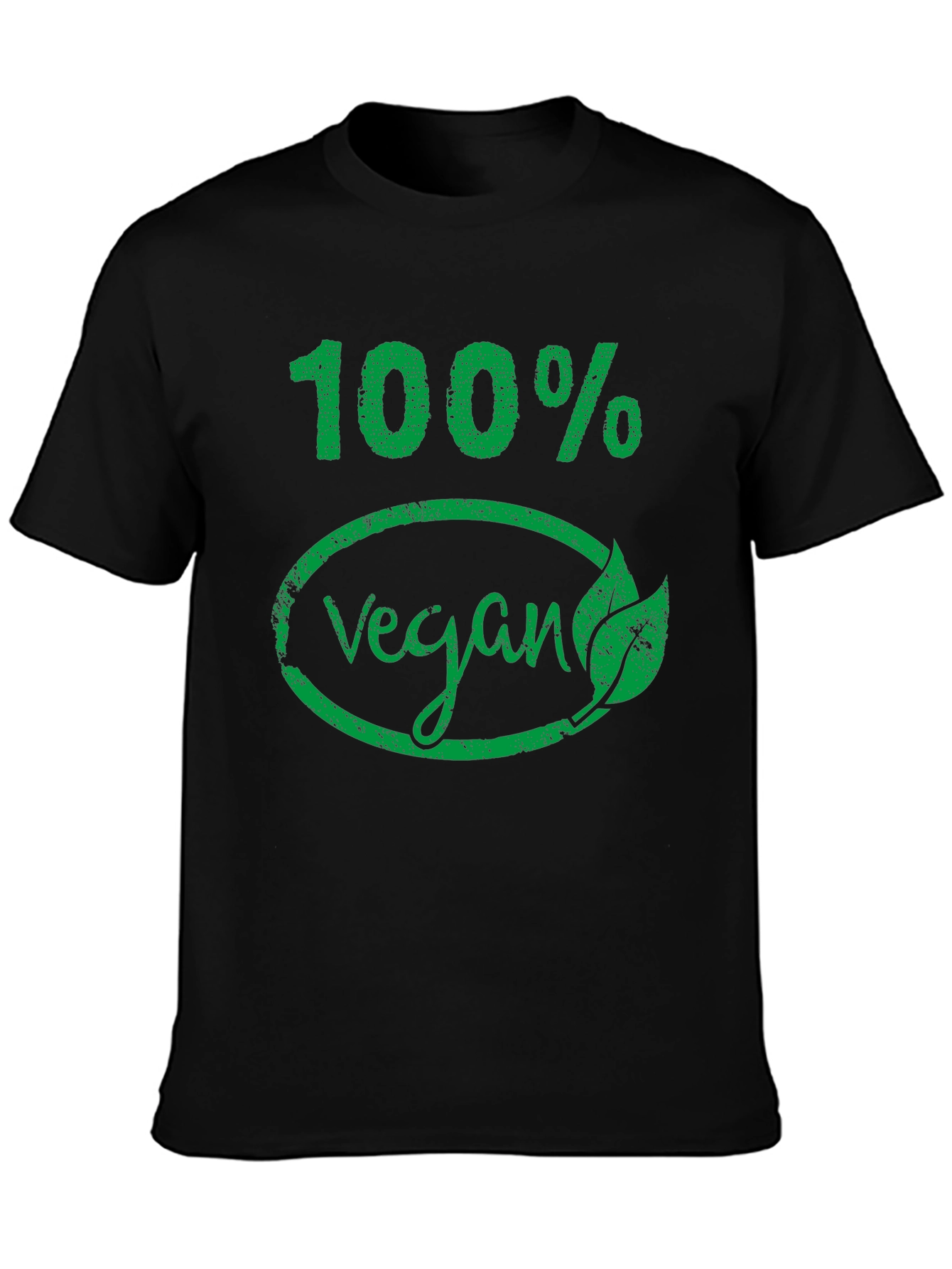 100% Vegan Graphic T-Shirt - Black Cotton Tee